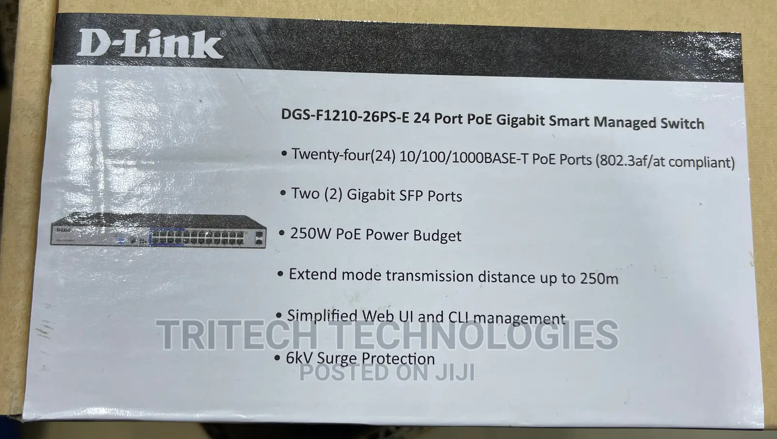 D-link 24port DGS-F1210-26PS-E Poe Smart Switch (Managed)