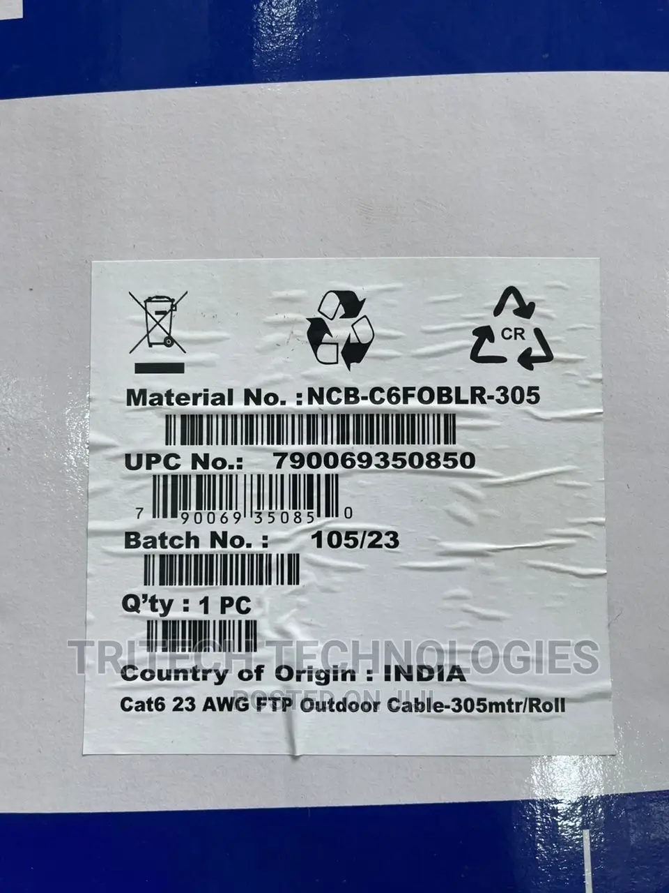 D-Link NCB-C6foblr-305 FTP PVC/ Uv Outdoor 23awg 305m Cat6