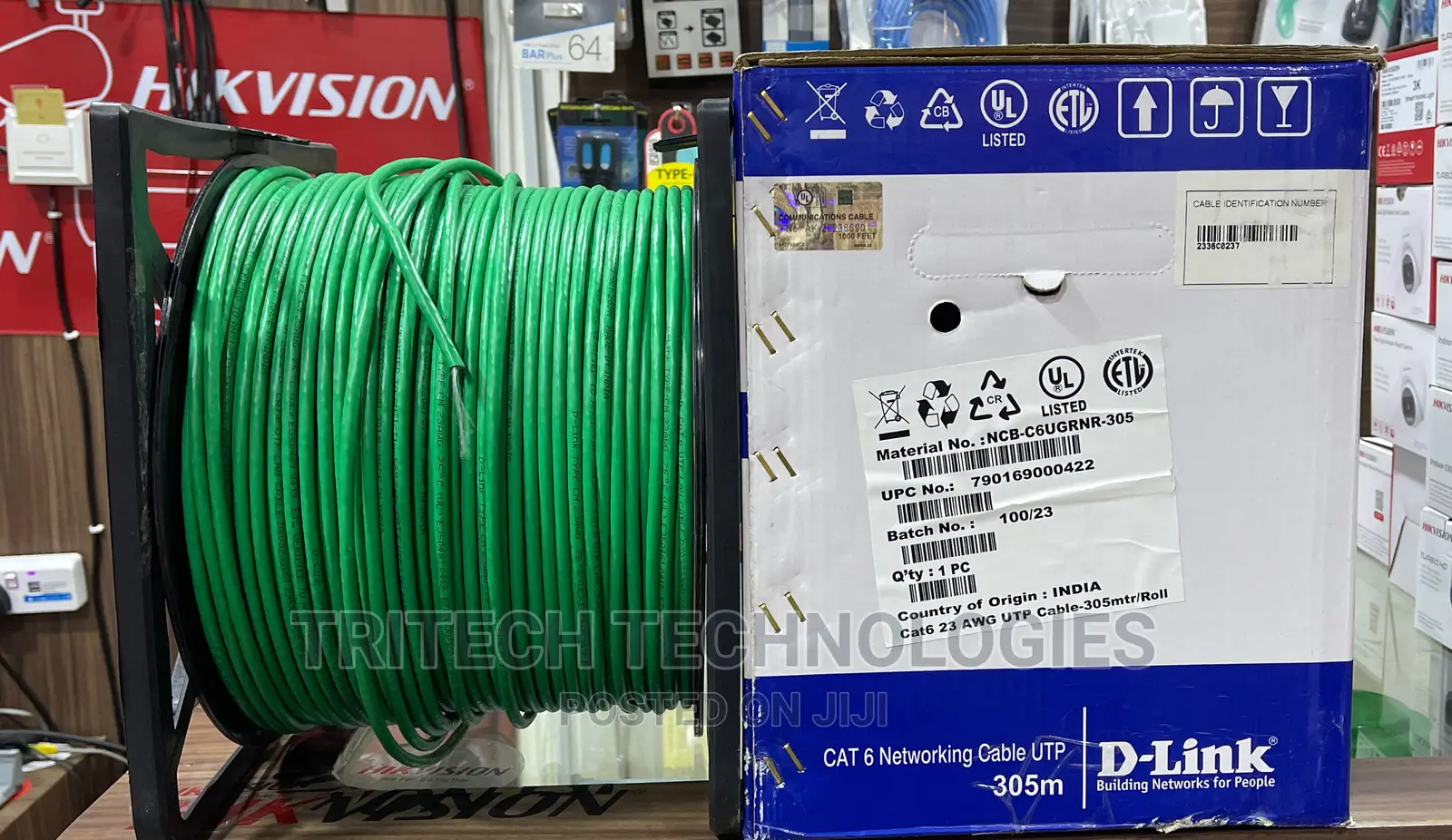 D-Link NCB-C6ugryr-305 Cat6 Utp (Green) PVC Solid Cable
