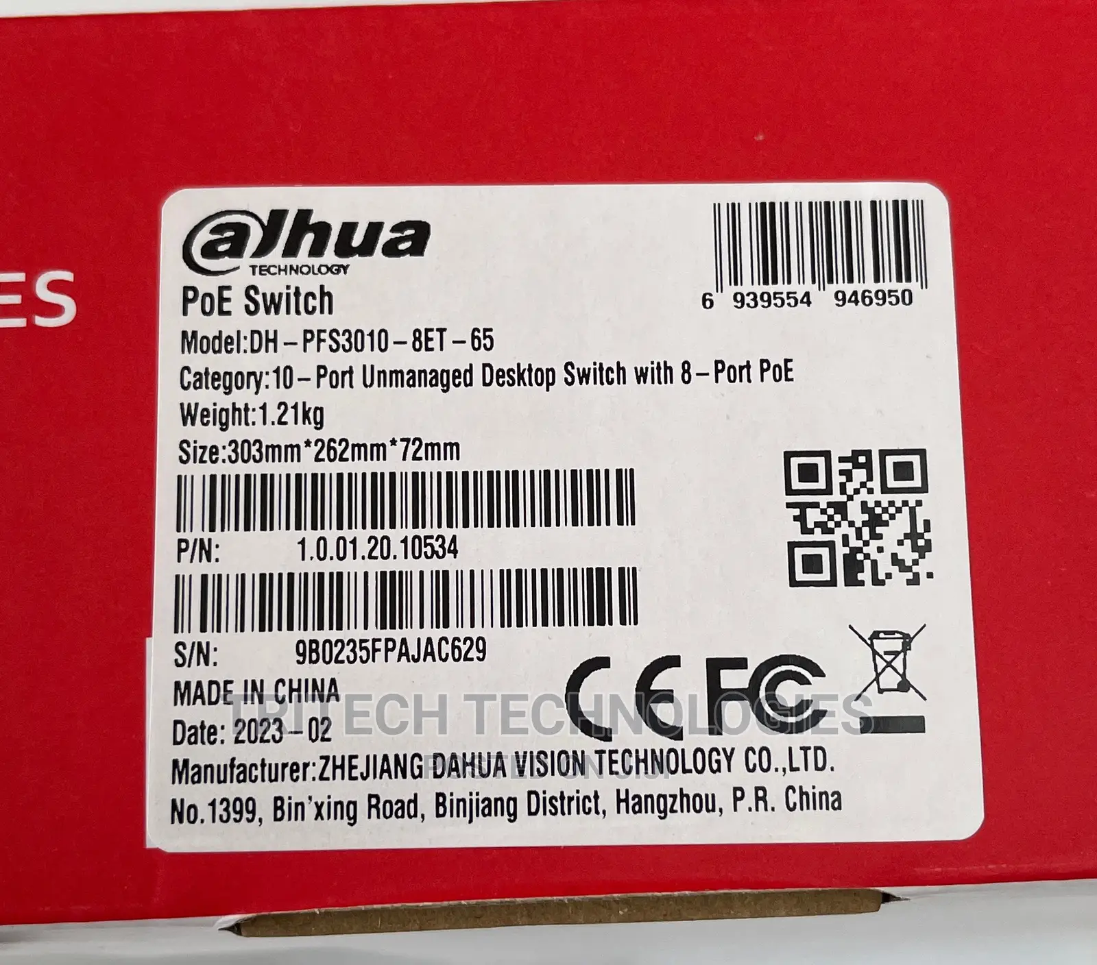Dahua 8port With 2 Uplink Poe Switch (Pf3010-8et-65)