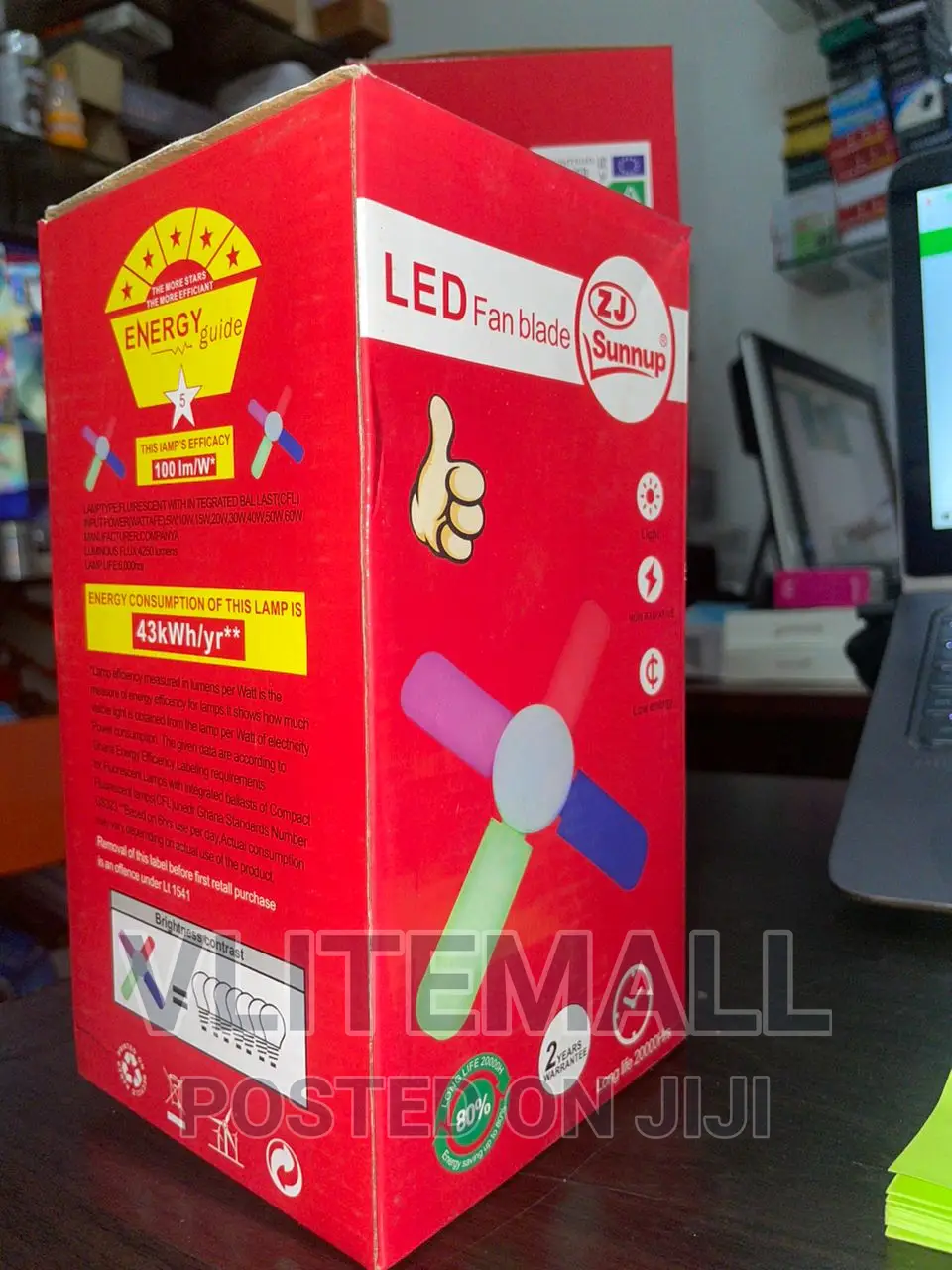 ZJ Fan Bulb 4 Blade Multi Color 55W