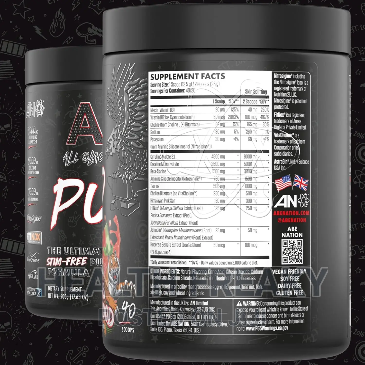 Preworkout ABE Pump Energy Muscle Builder Stimulant Free
