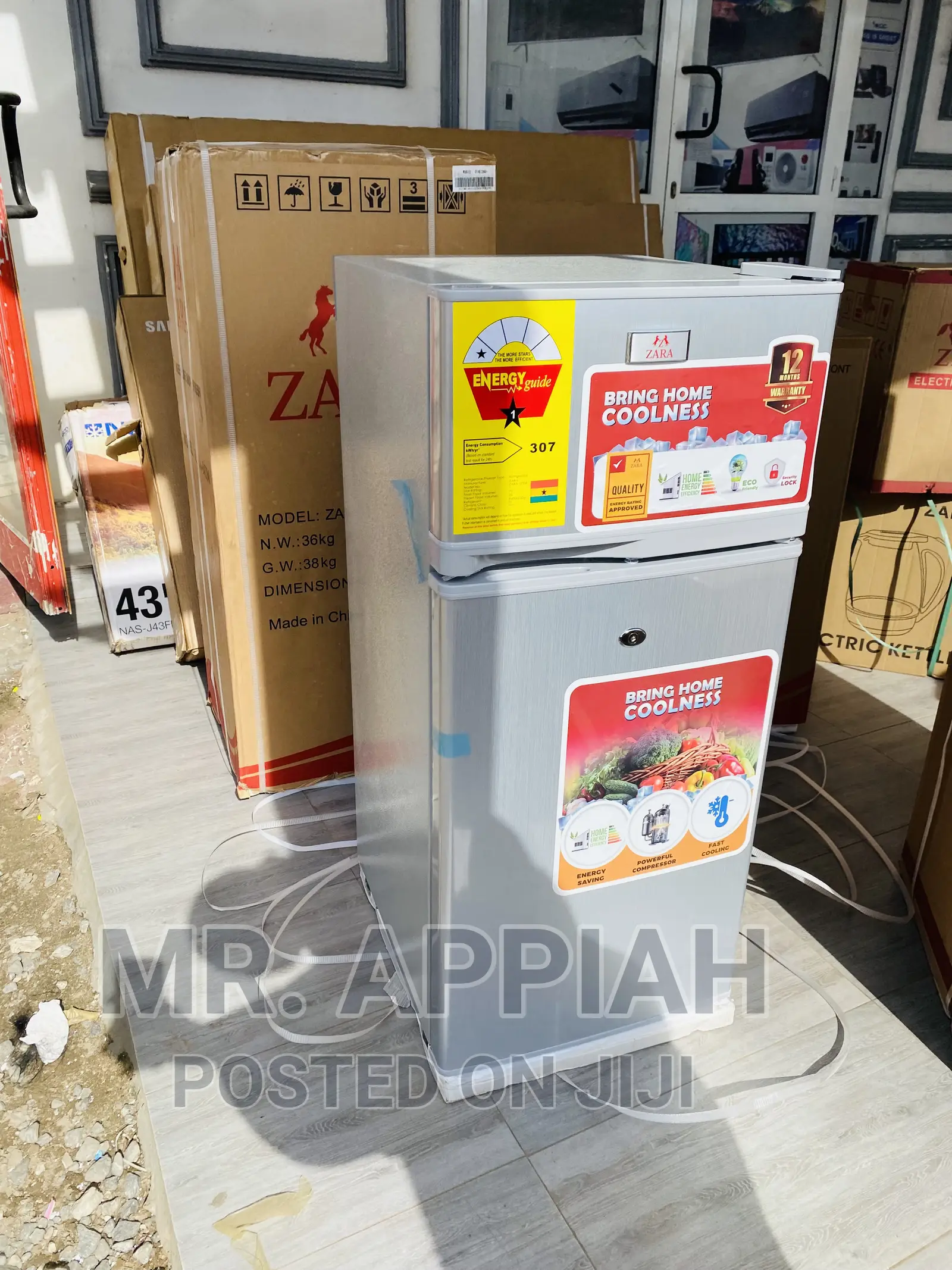 (Silver) Original Zara 12TM Double Door Refrigerator 