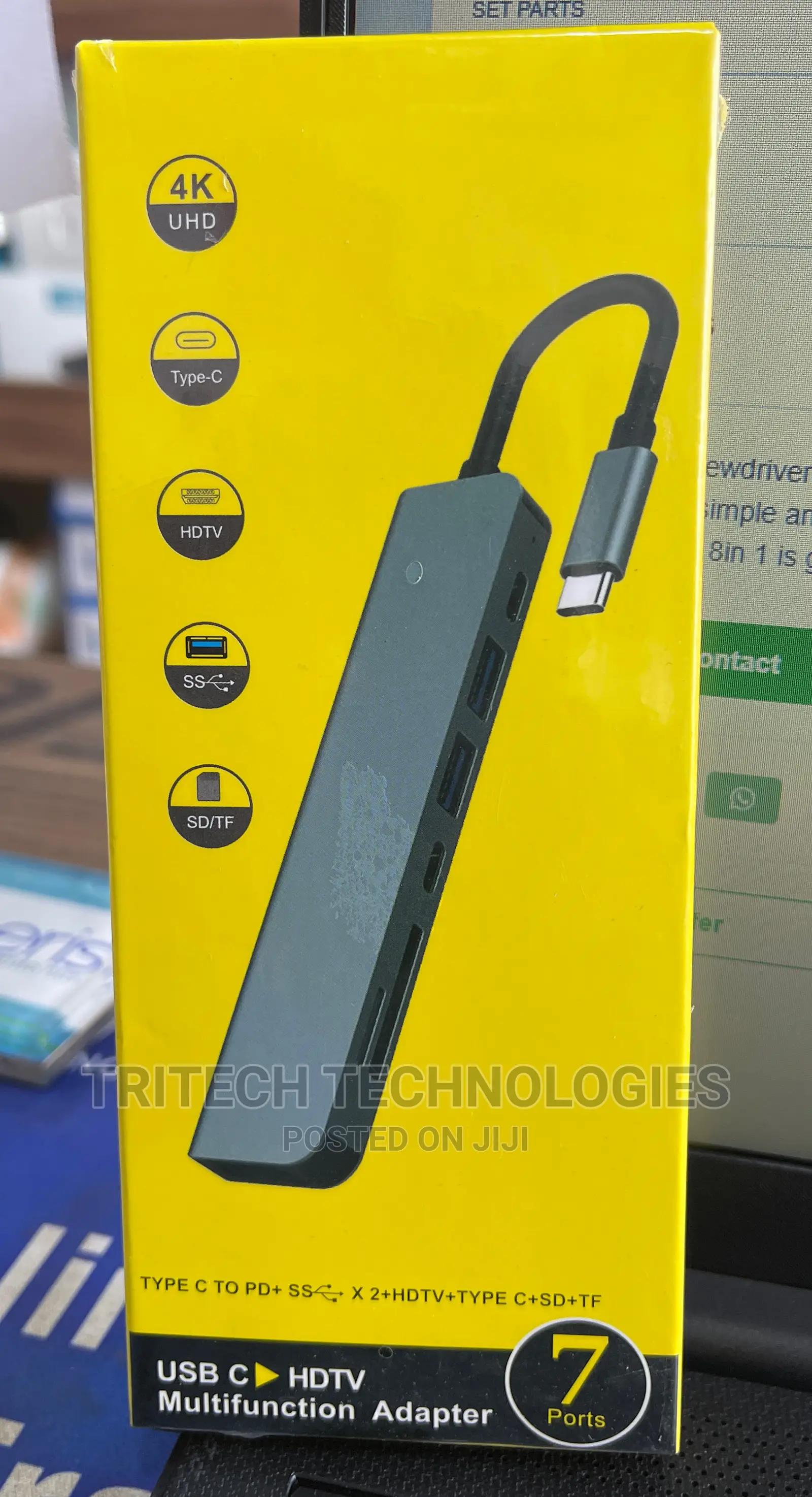 7 in 1 Usb Type C Hub Multiport Adapter With Usb3.1 Charger