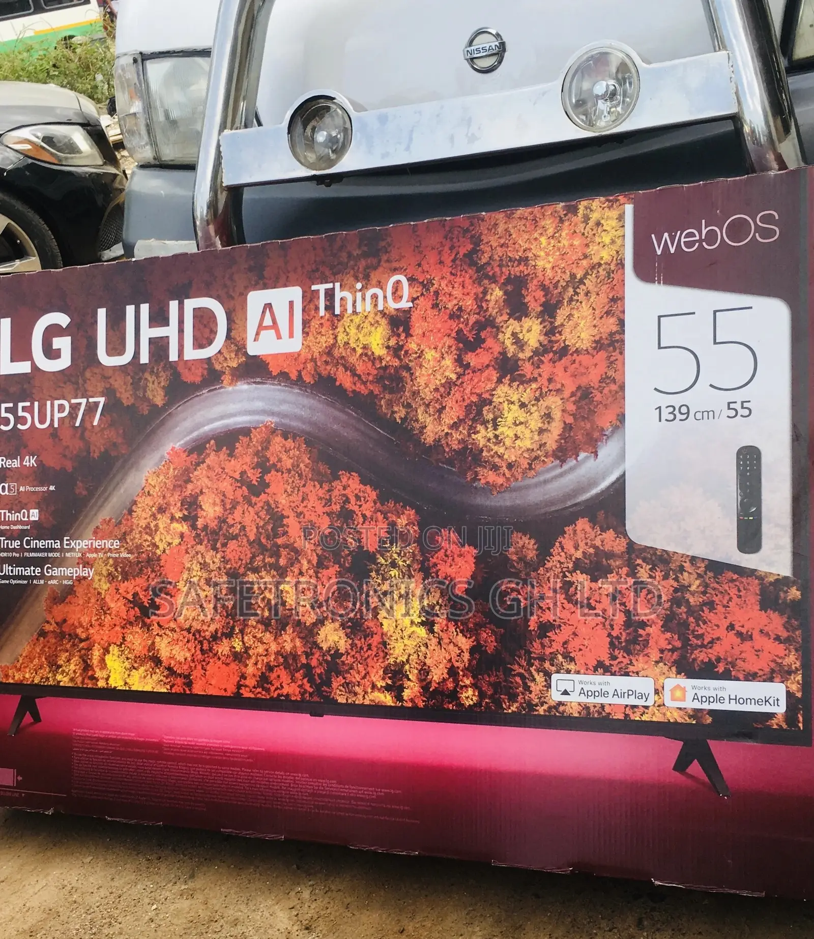 UHD LED 55” Smart LG UP77 Crystal Electric Black Tv. 