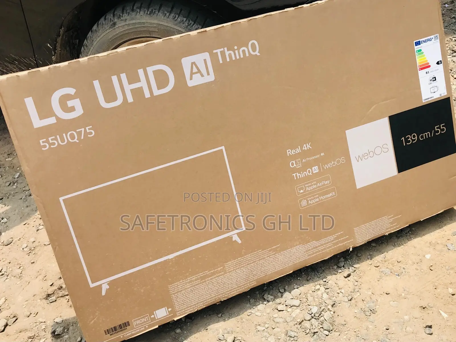 UQ75 Smart Black LG 55 Inches Glossy LED Tv