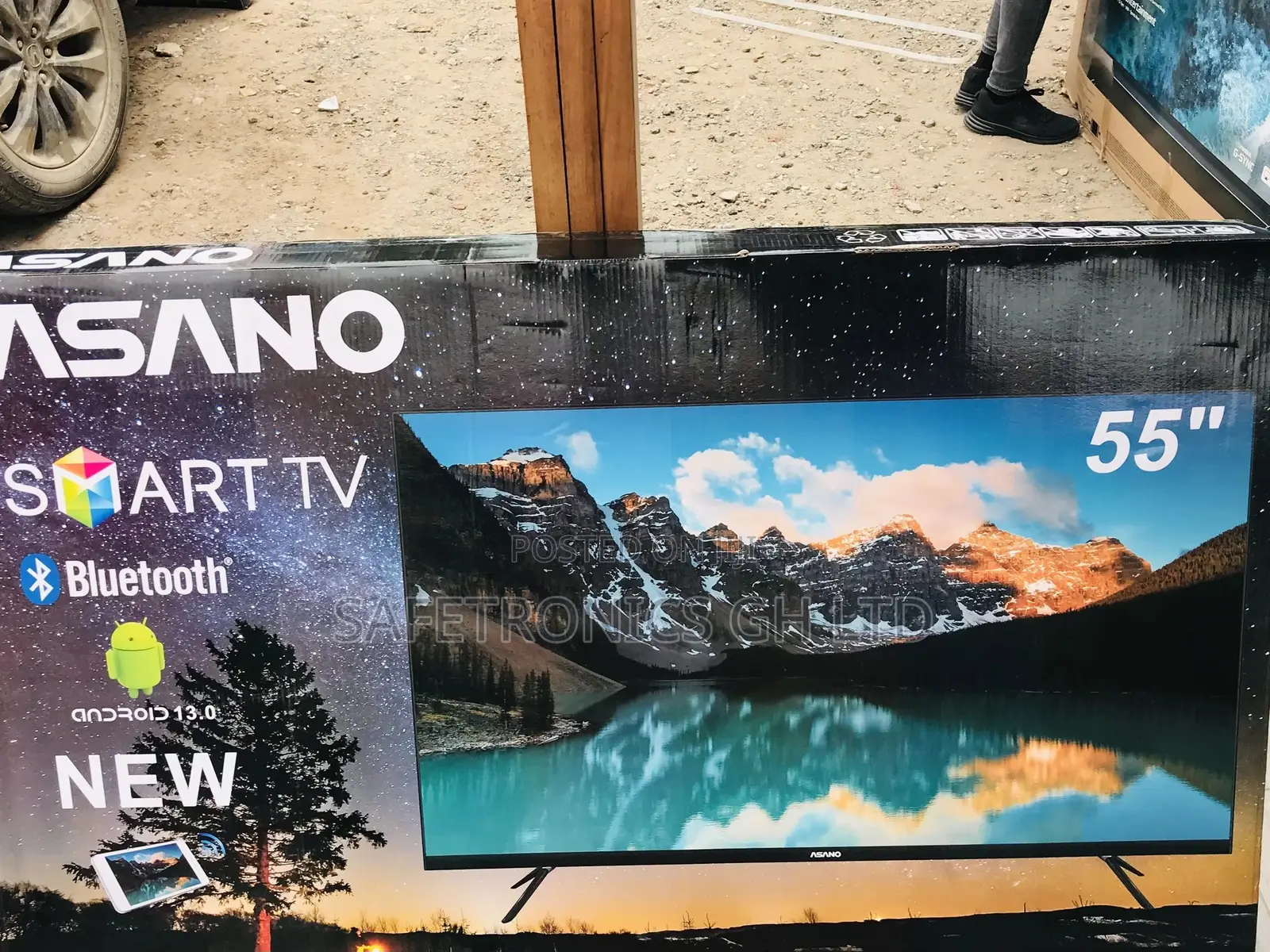 55 Inches Glossy Smart Electric UHD Asano LED Black Tv