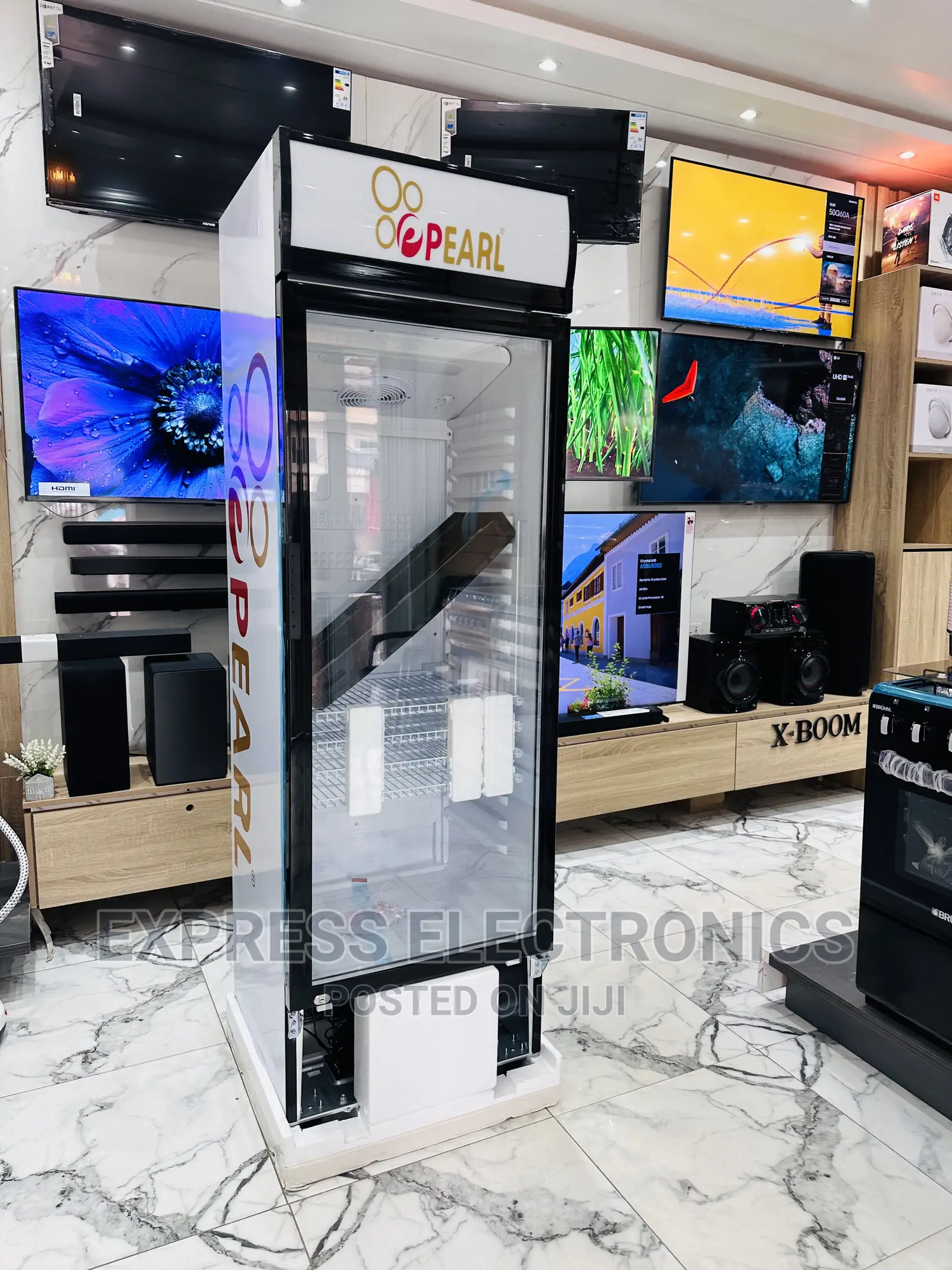 Chilled Elegance Sleek Display Fridge PVC 424-2b. Pearl