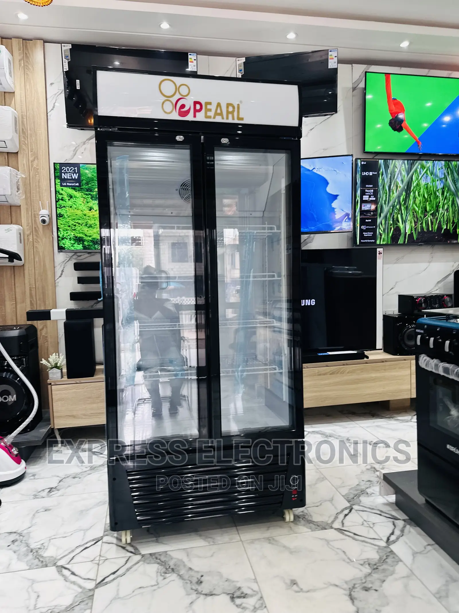 Showcase Vertical Double Door Fridge Pearl PVC 622-2b