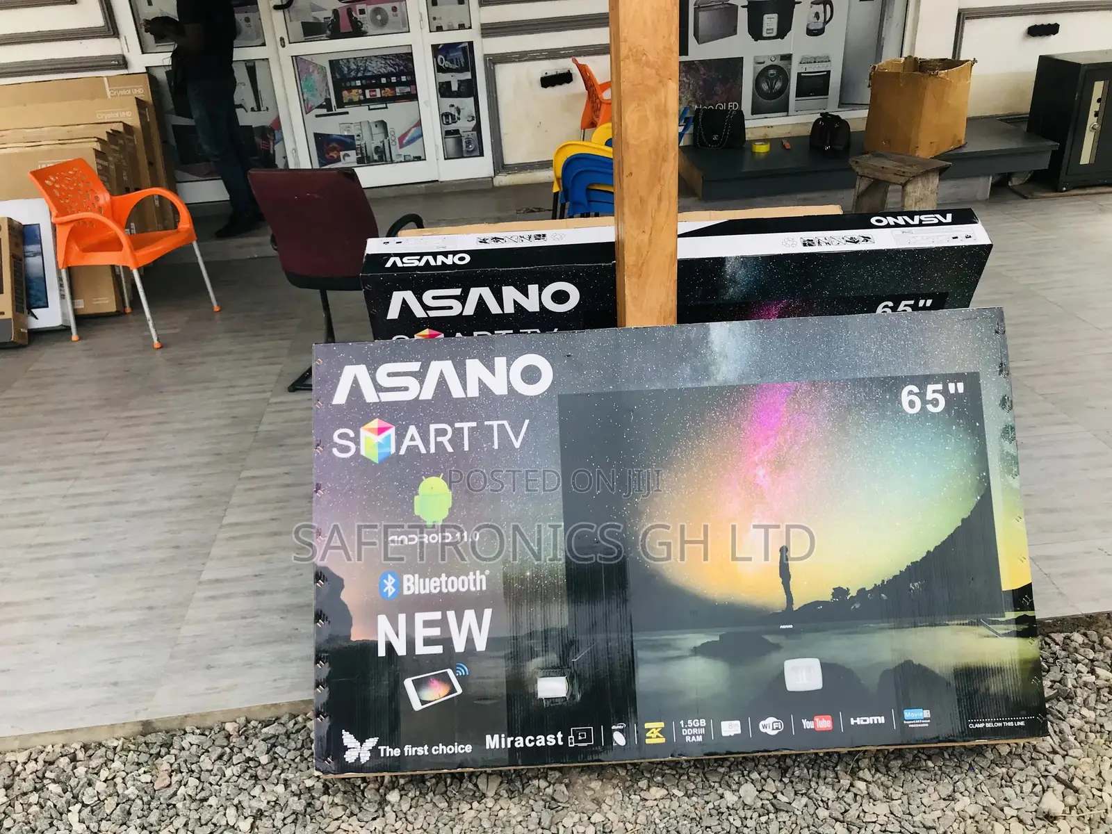 Asano Black 65 Inches Glossy LED Smart UHD Smart Electric