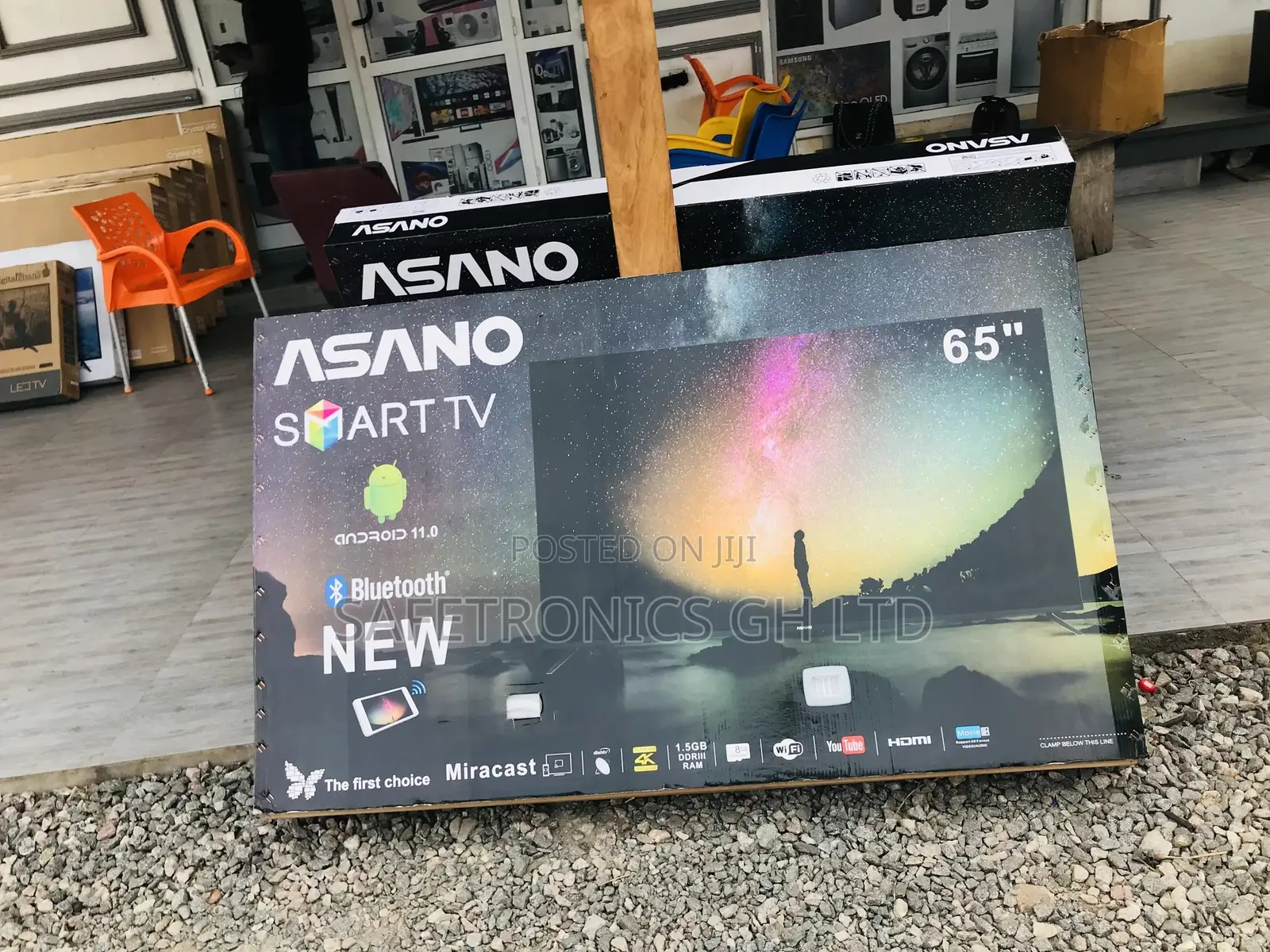 Asano Black 65 Inches Glossy LED Smart UHD Smart Electric