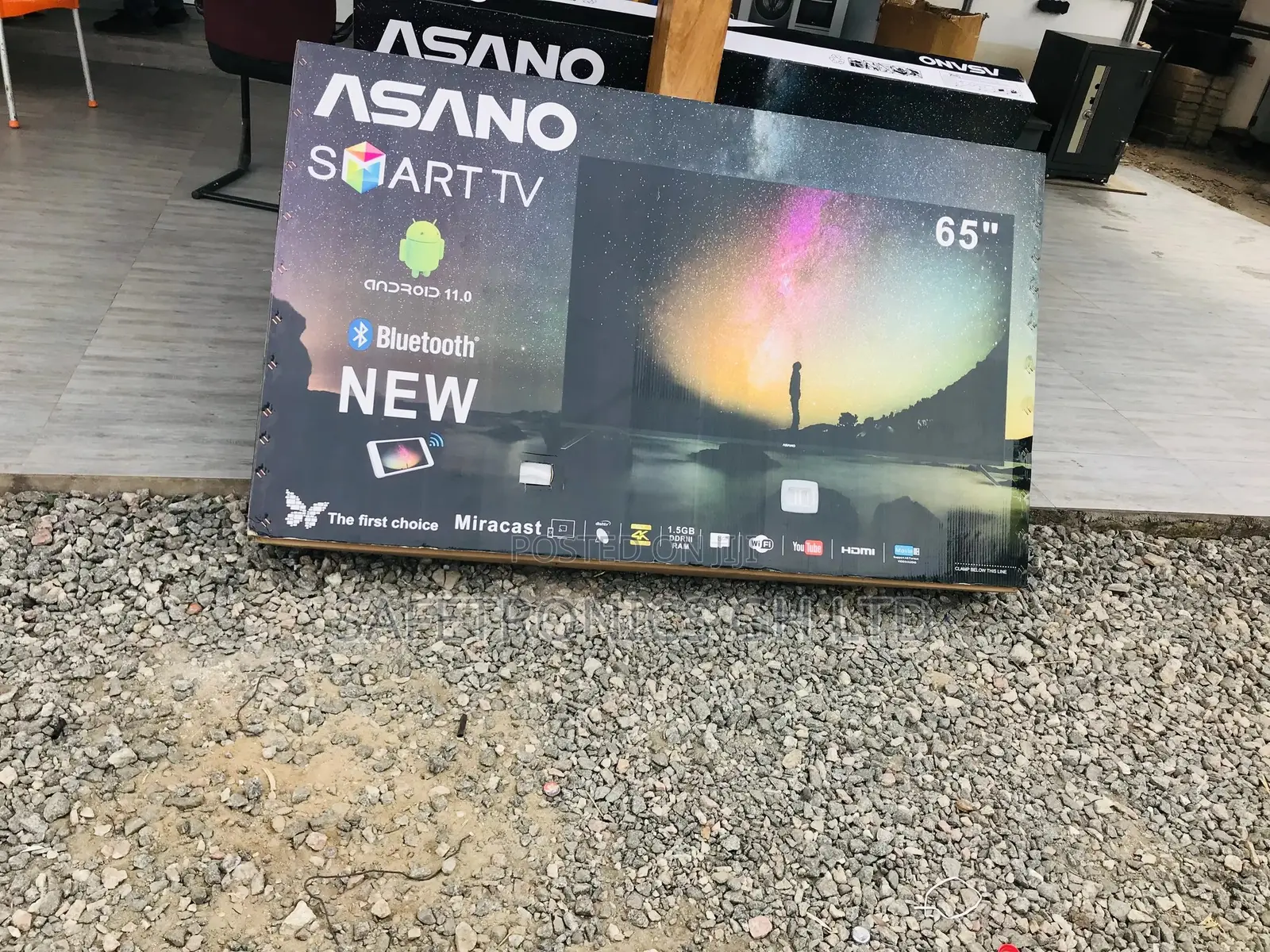  65 Inches Glossy LED UHD Electric Asano Smart Black Tv