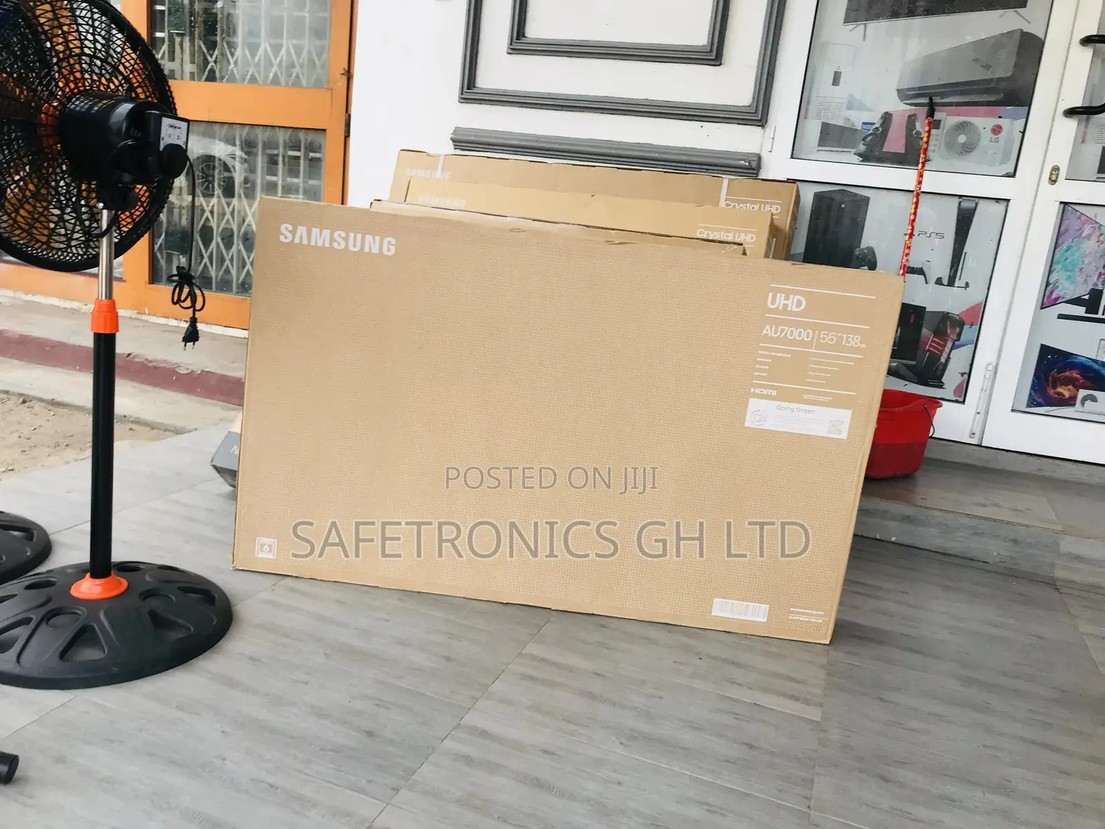 Glossy Led Samsung Uhd 55 Inches Au71 Black Electric