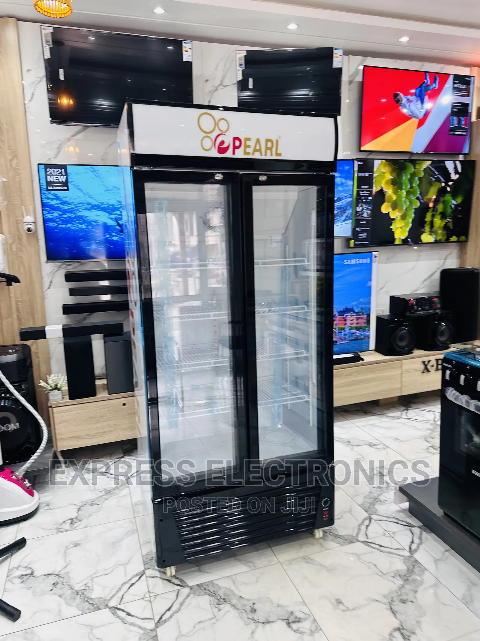 Pearl Commercial Display Double Door Fridge PVC 622-2b