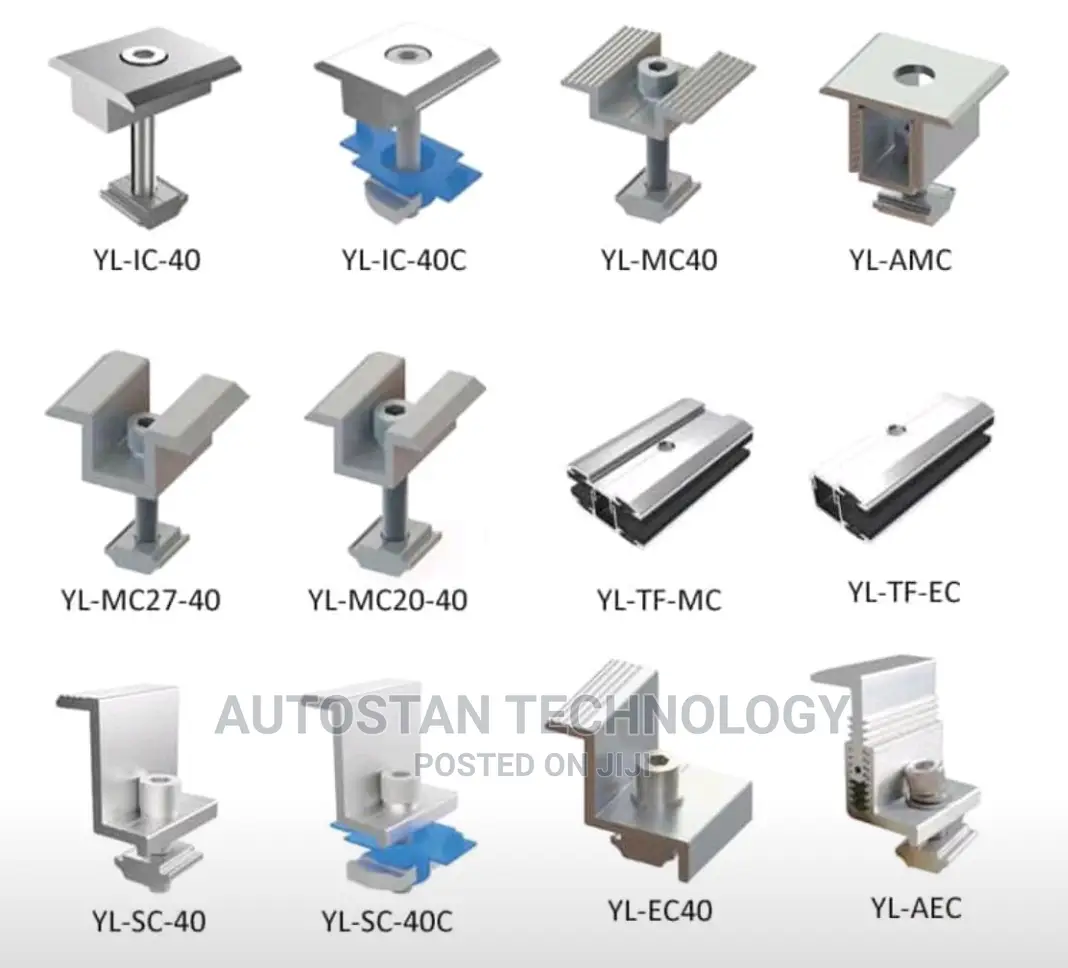 Mounting Clamps End Clamps, Middle Clamps and L Feet,