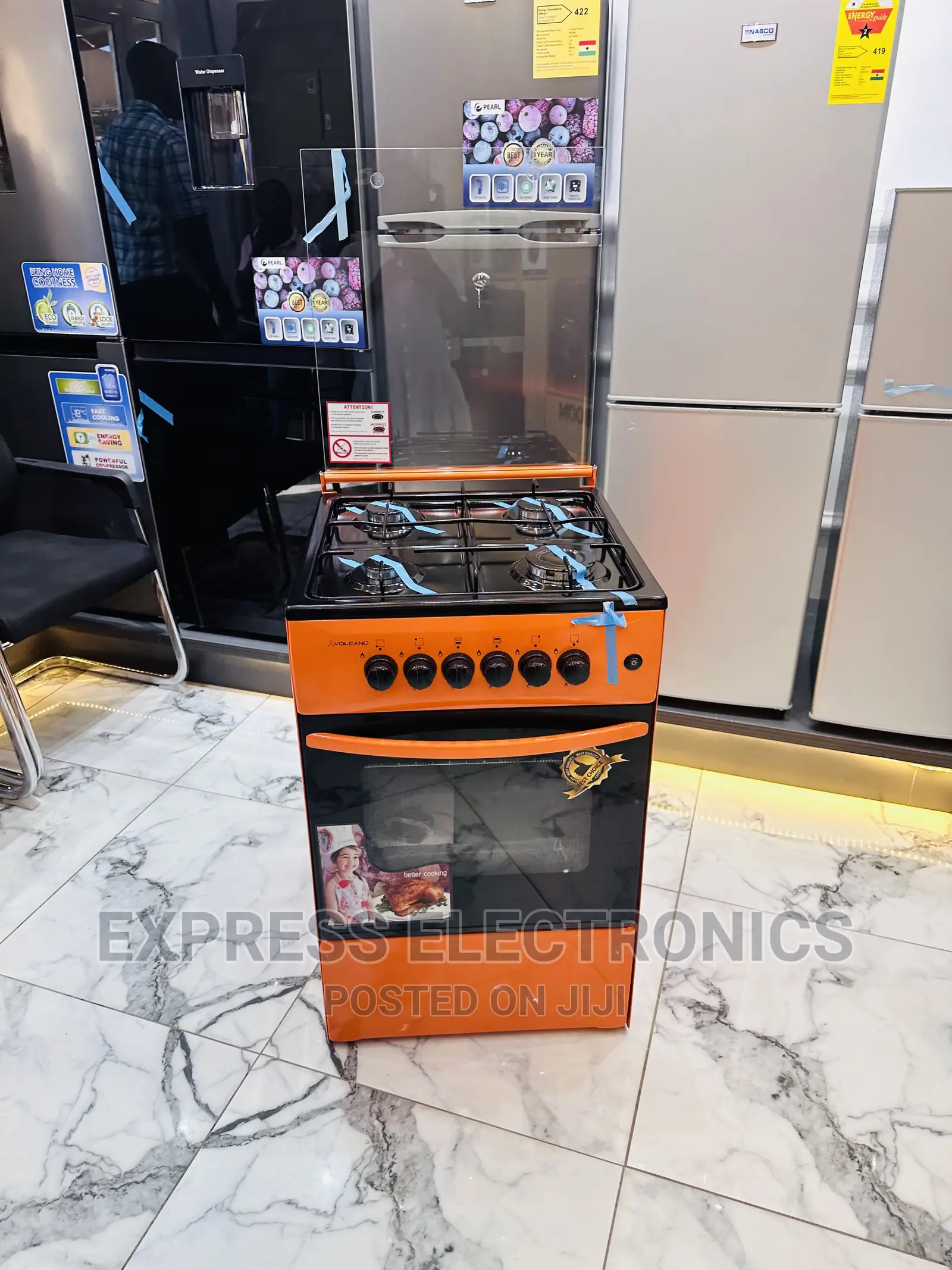 Very Affordable New Orange Gas Cooker Oven 4burner