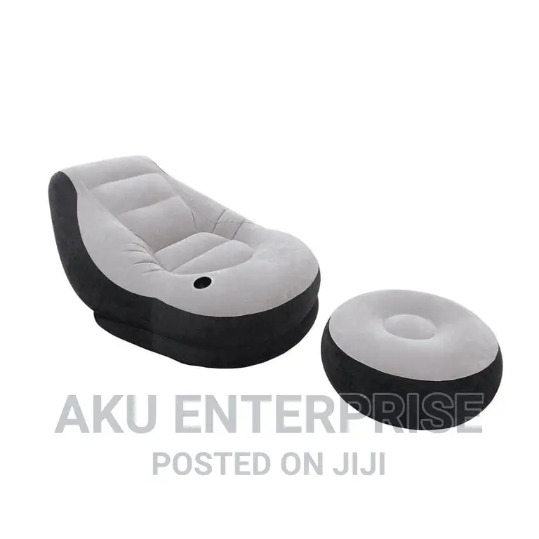 Inflatable Corner Sofa Ultra Lounge and Ottoman Set Free Pump