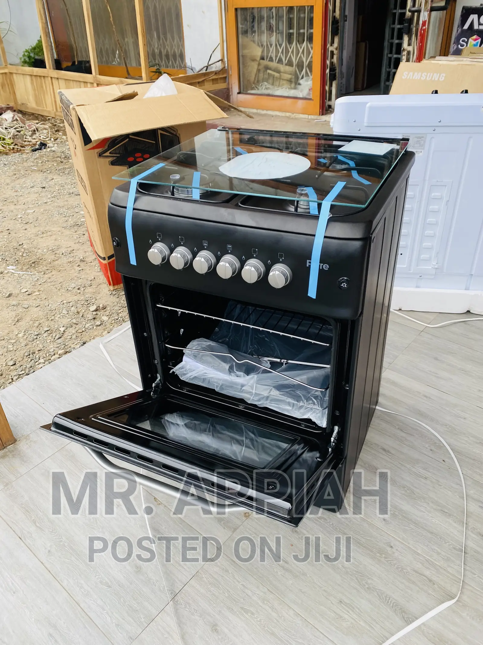 Brand New Ferre 60x60 4 Gas Burner + Oven(Black) 