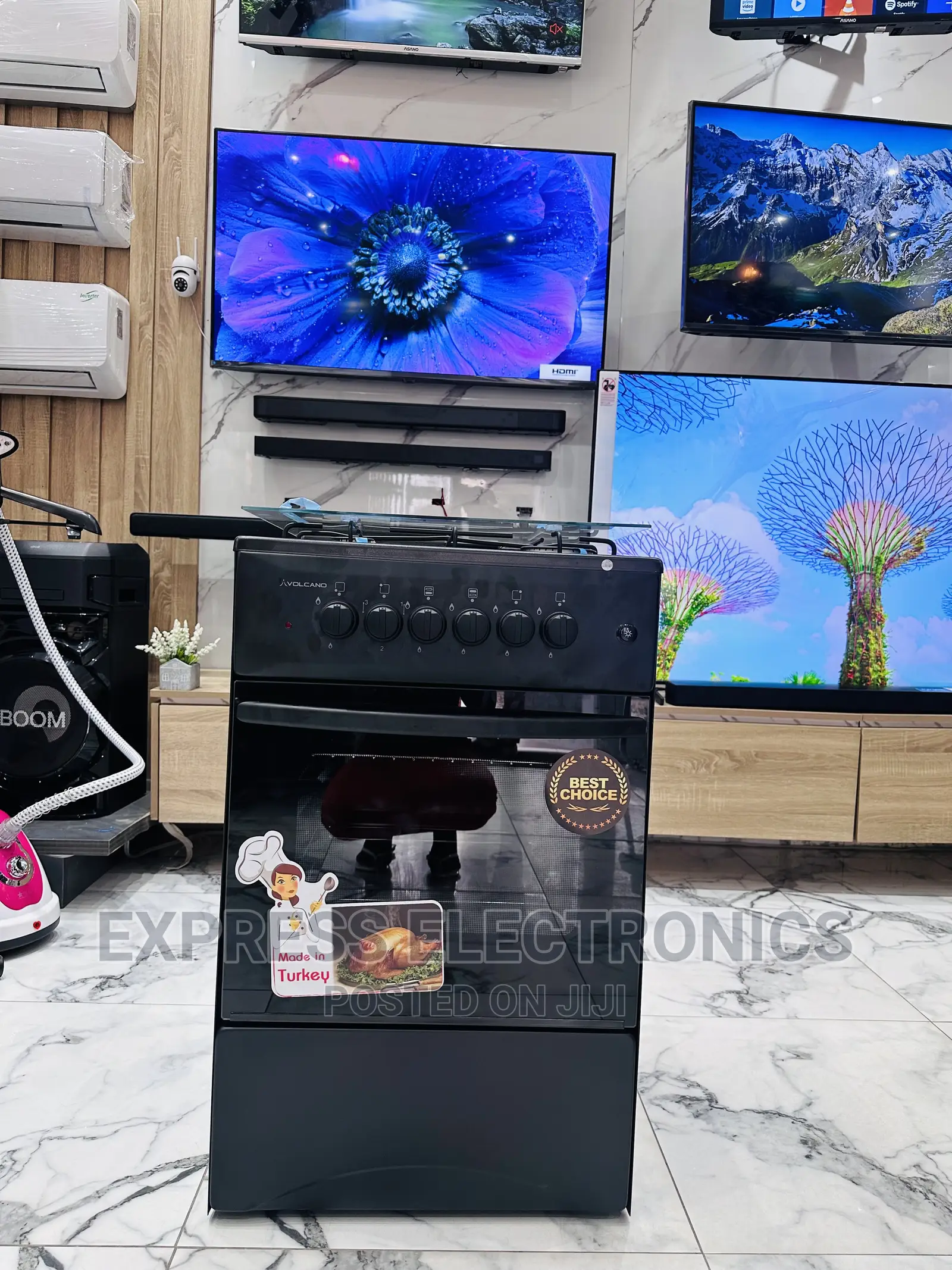 Classy Sleek Black 3-1 Stove Cooker Oven Grill Volcano