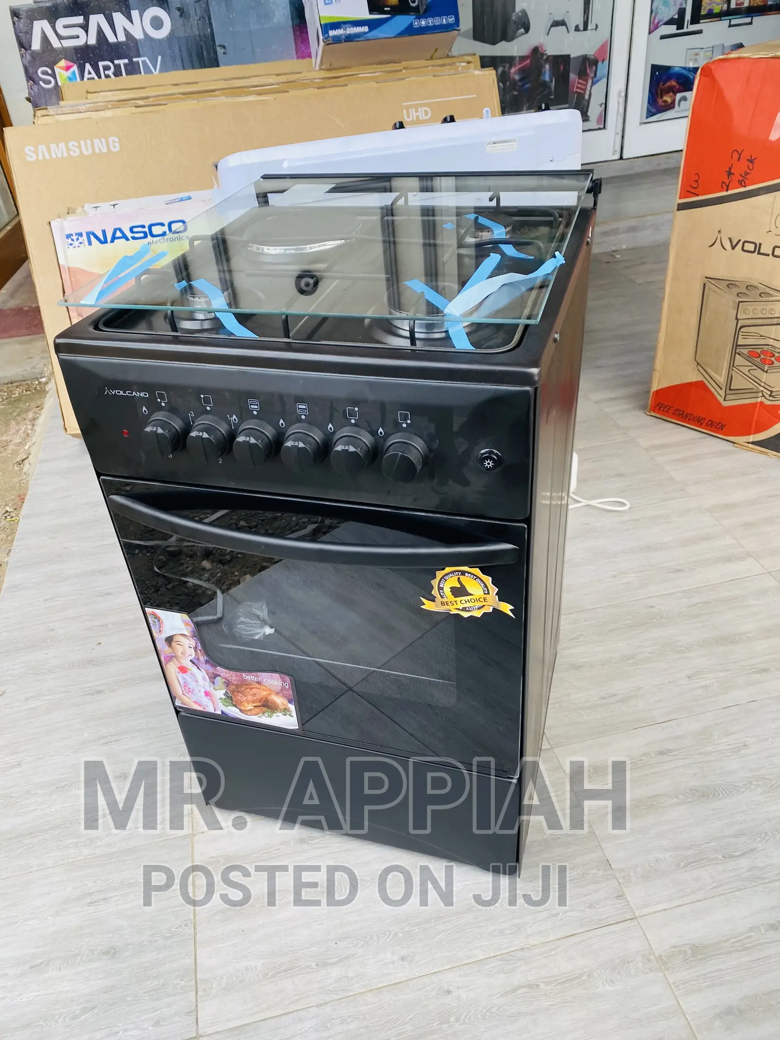 Shop Reliable Volcano 50x50 3 Gas + 1 Electric Cooker,Black
