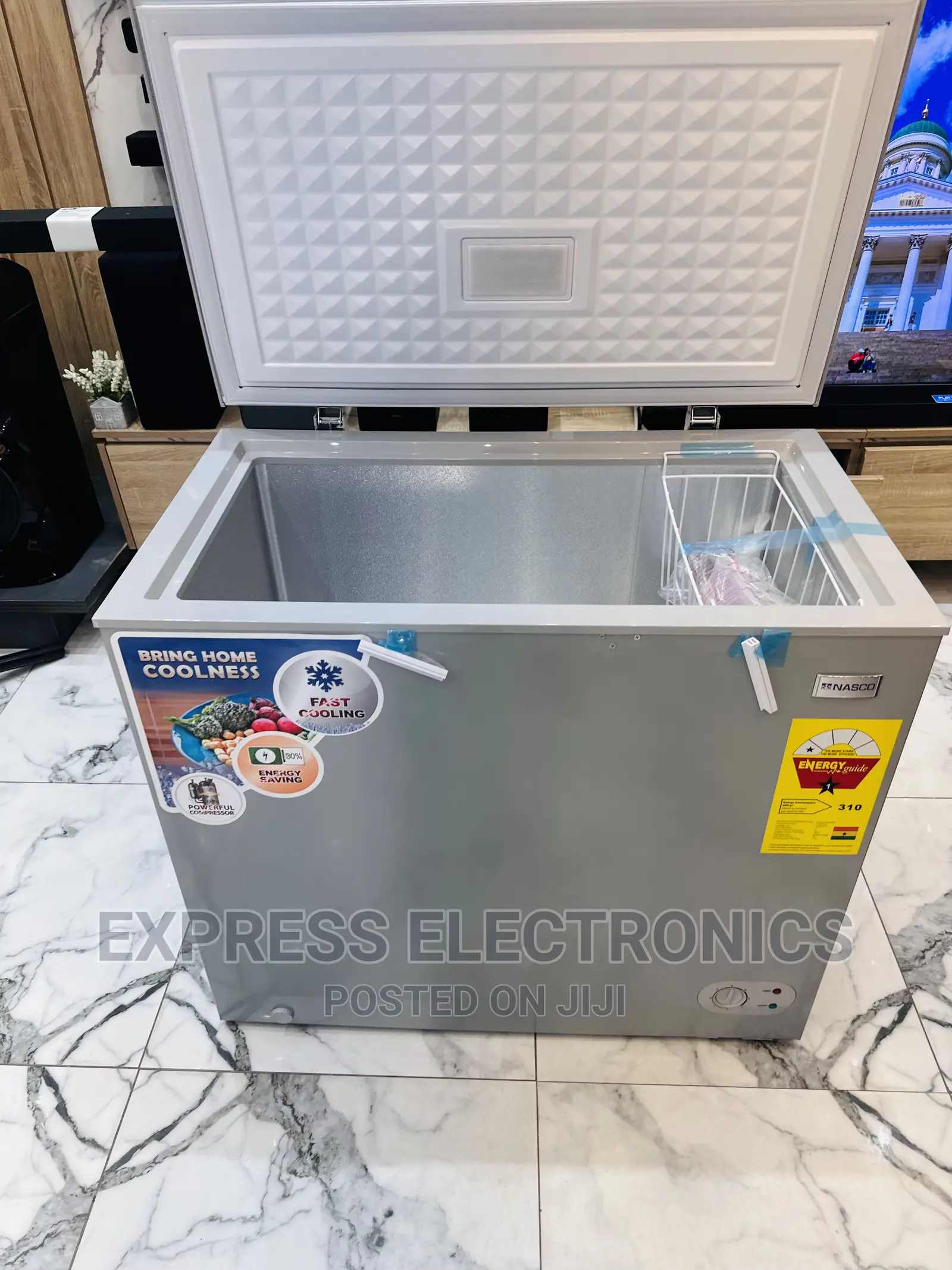 Dark Grey Single Door Chest Freezer 200L Nasco