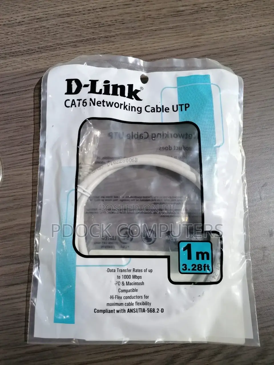 1m Dlink Cat6 Utp 24 Awg Round Patch Cord