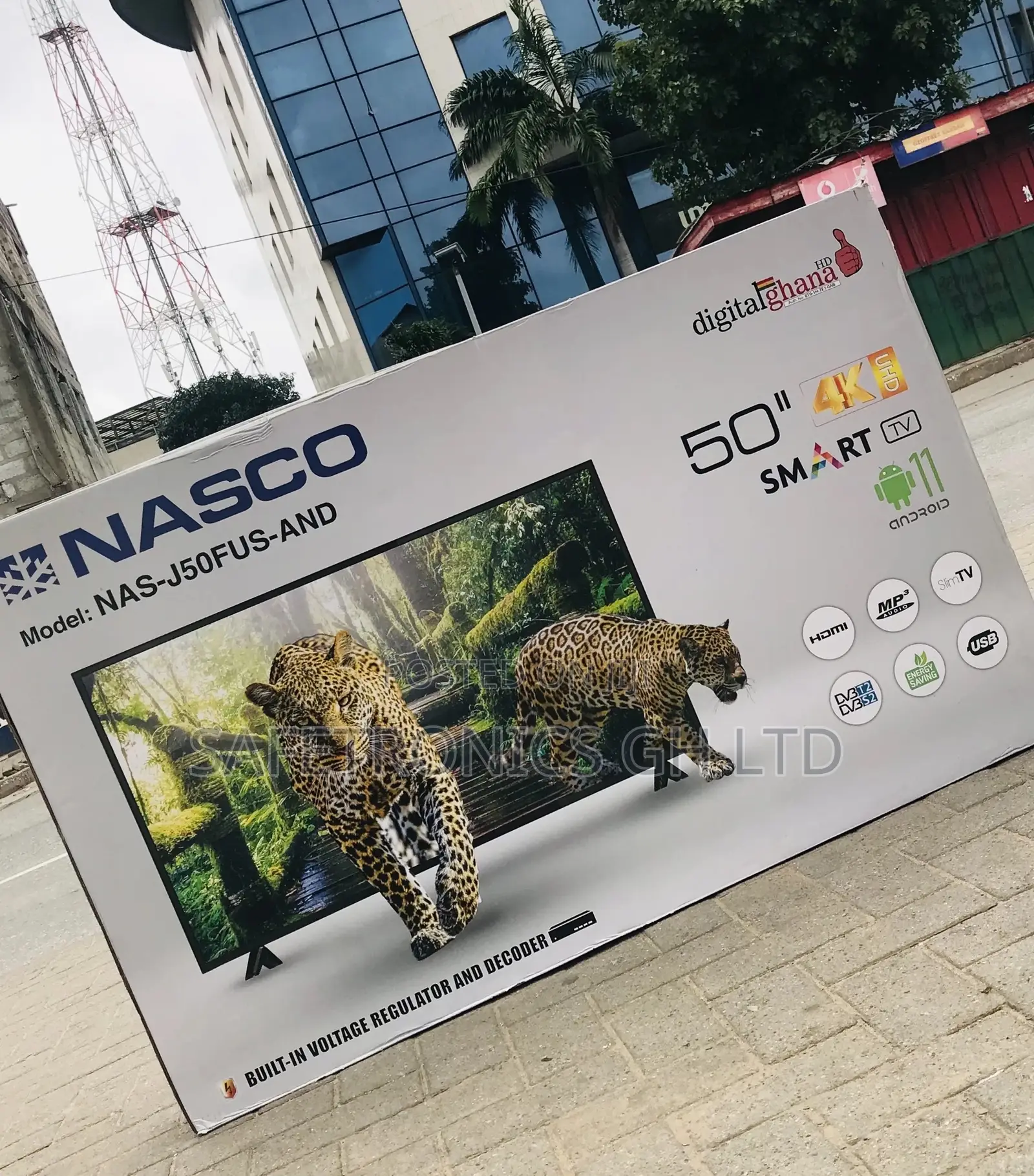 Smart LED Glossy Electric Black Nasco 50 Inches Tv