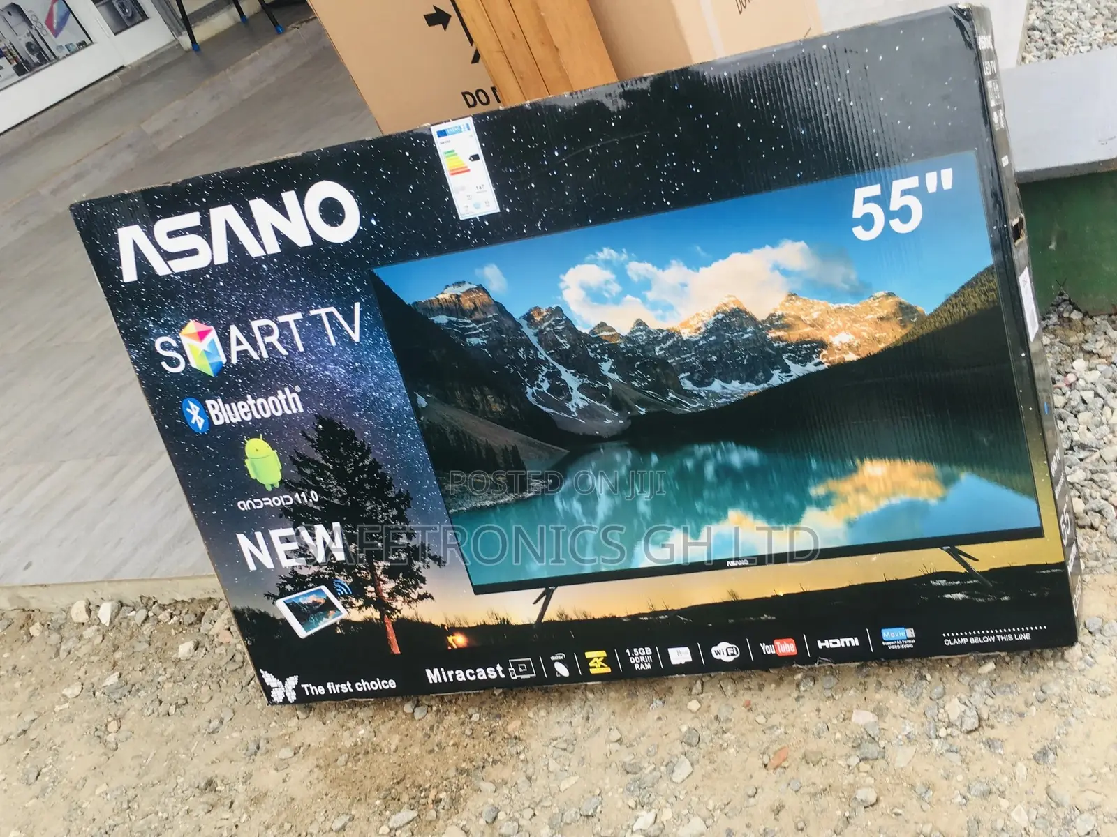Smart LED Asano Black 55 Inches Glossy Electric