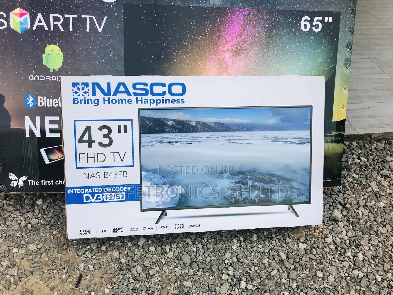 Satellite Digital Black 43 Inches Glossy LED Nasco Tv 