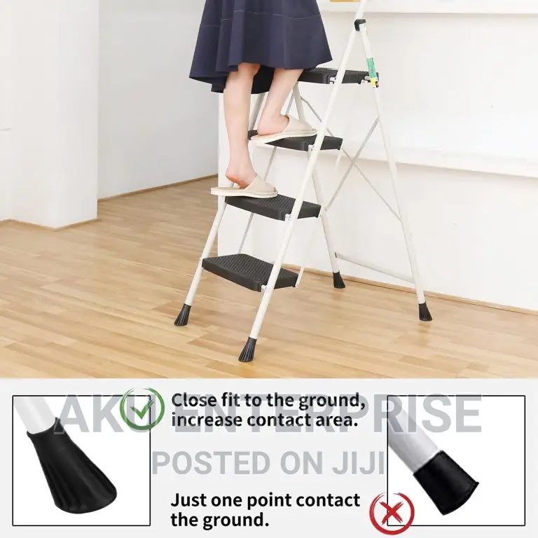 4 Step Ladder, Folding Stool, Step Stool With Wide Anti-slip