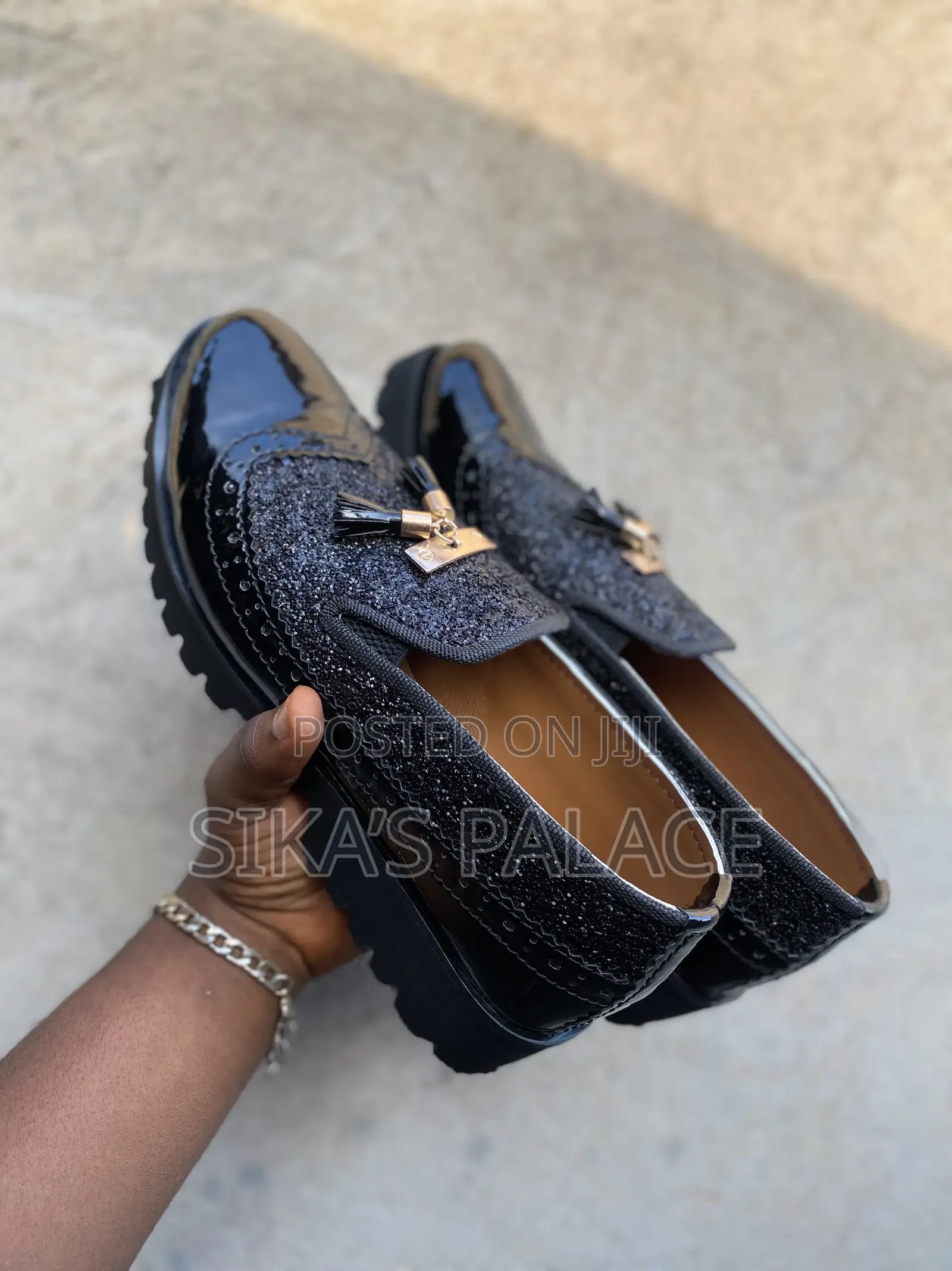 Black Silk Shoe