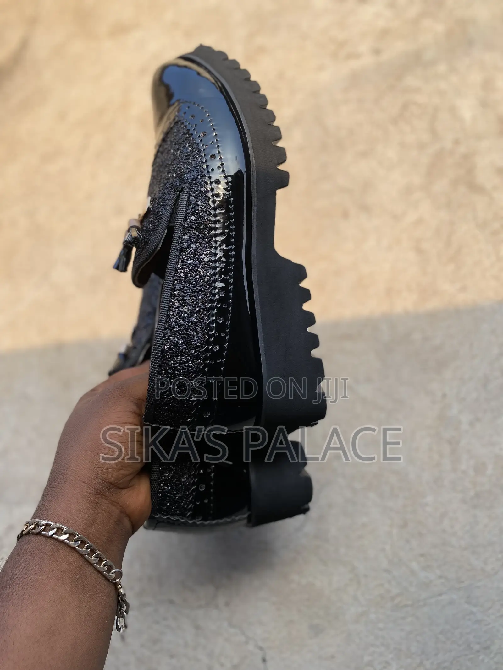 Black Silk Shoe