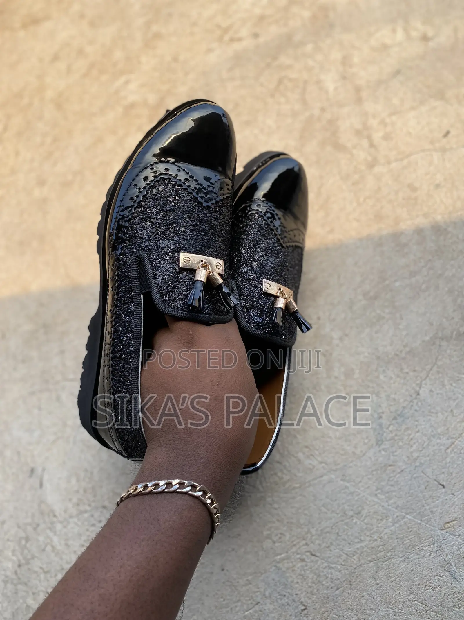 Black Silk Shoe