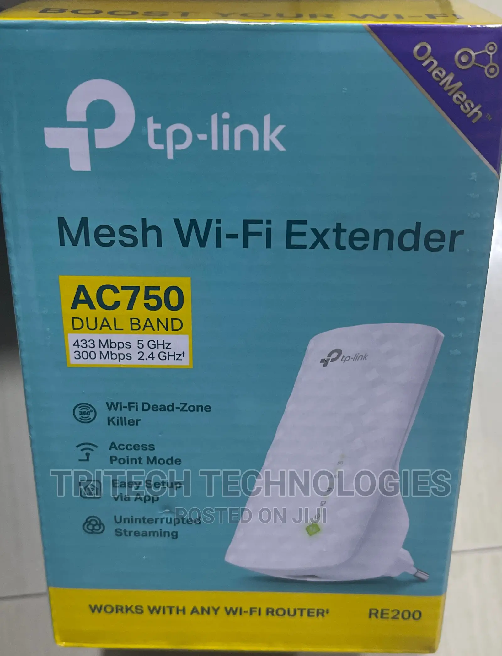 Tp-Link Ac750 Dual-Band Mesh Wi-Fi Range Extender Re200
