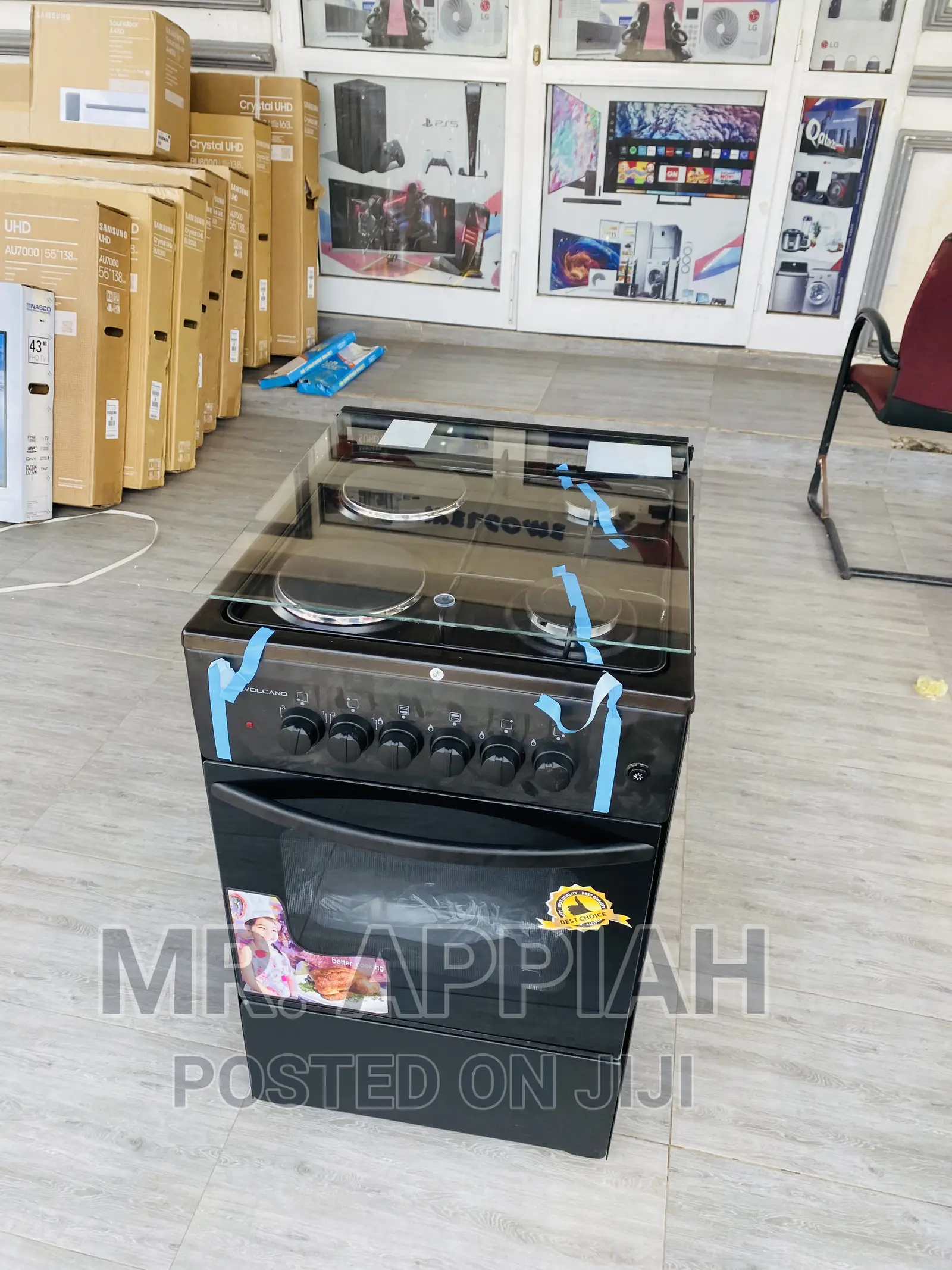 Beat Volcano 50x50 2 Electric Burner + 2 Gas Cooker(Black)