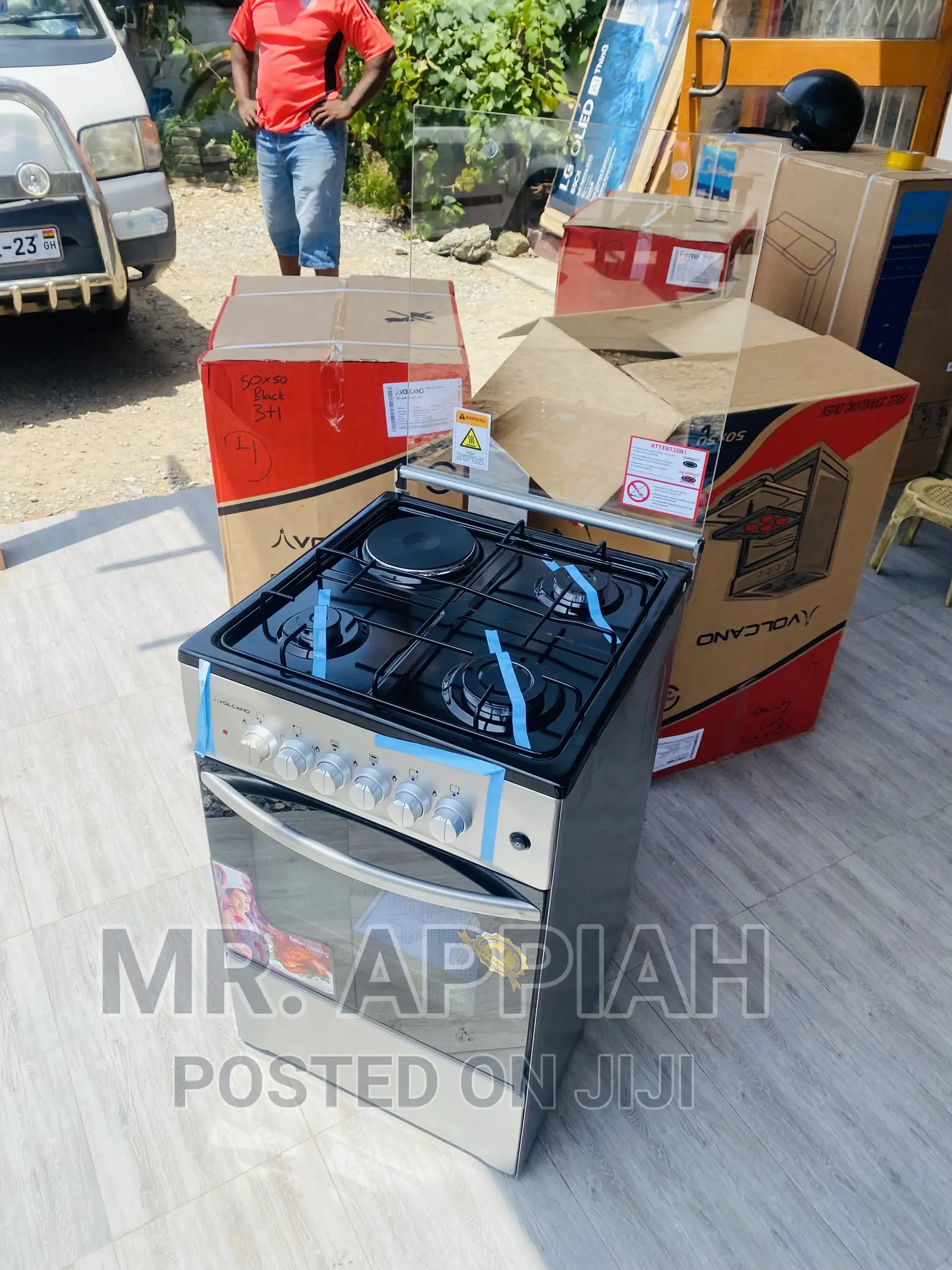 Shop Original Volcano 50x50 3 Gas + 1 Electric Cooker,Gray.