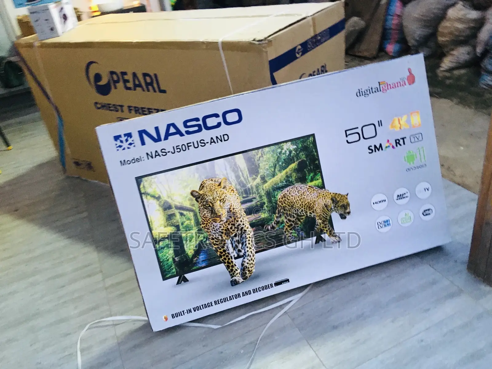 Glossy Smart LED Nasco 50 Inches Electric Black Tv 
