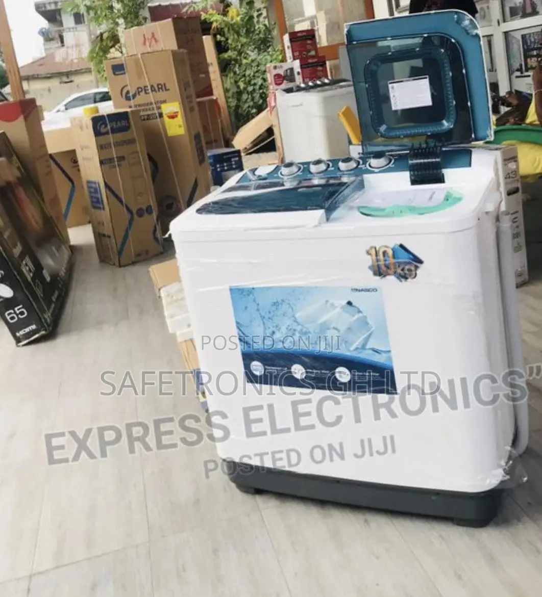 10kg Washingmachine White/Blue Topload Semiautomatic Nasco