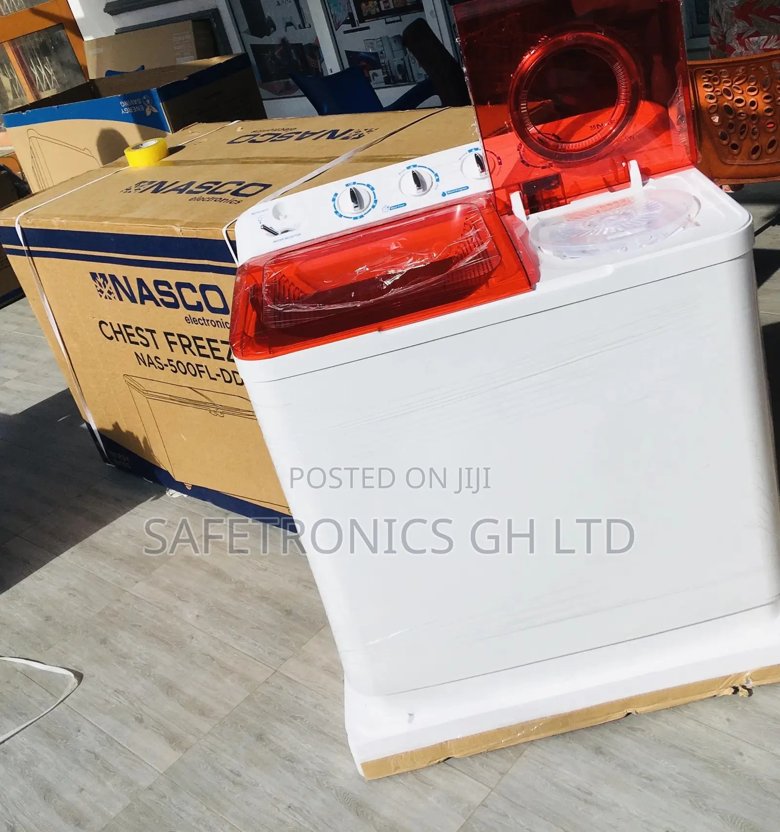  11kg Nasco Red/White Washingmachine Topload Semiautomatic