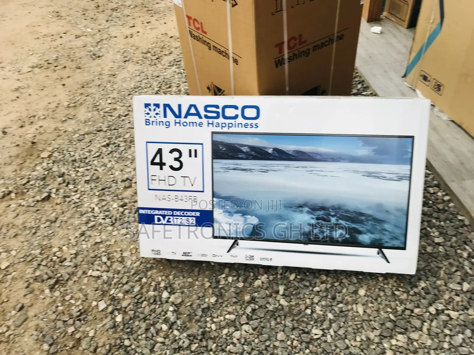 Glossy LED Digital Nasco Satellite 43 Inches Black Tv
