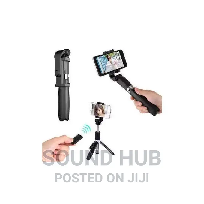 Selfie Stick Tripod With Fill Light + Shutter Remote - Black
