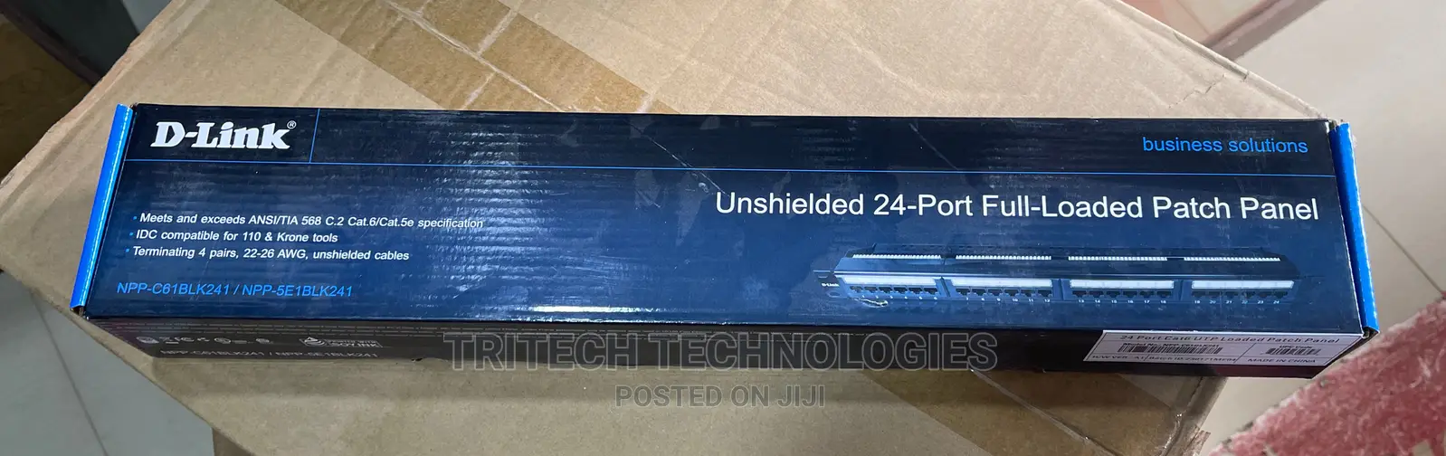 D-Link NPP-C61BLK241 Cat6 Patch Panel 24 Port Loaded