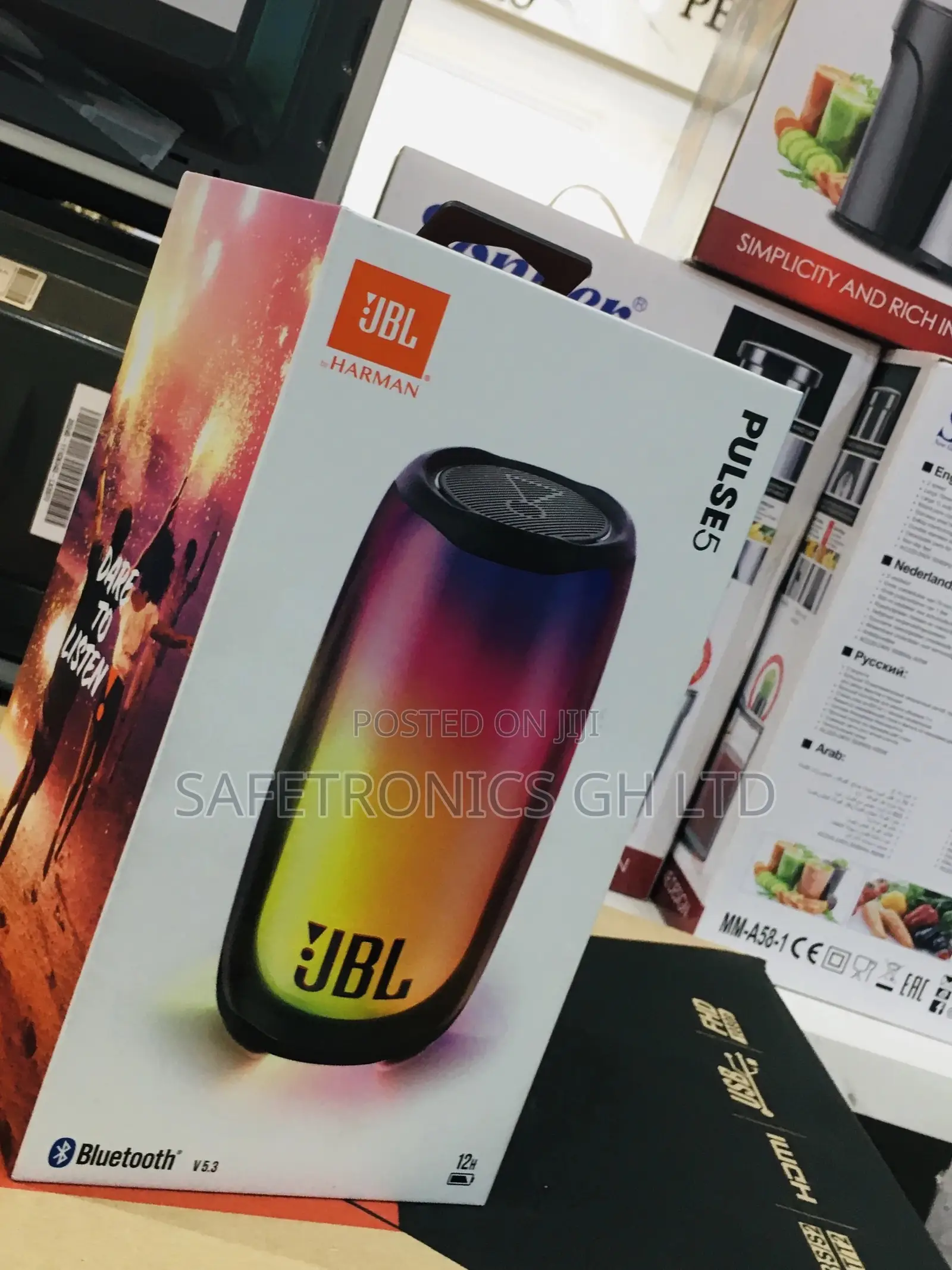 Black Electric Wireless Bluetooth JBL Pulse 5 Speaker 
