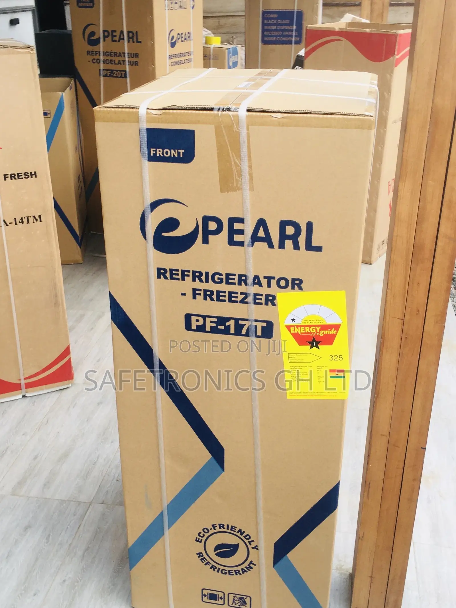 Black Glass Doubledoor Topfreezer Pearl PF-17T Fridge 