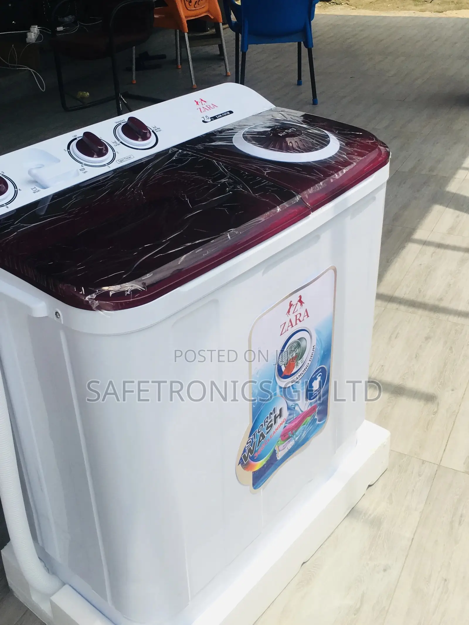 Topload Semiautomatic Red/White Zara 7kg Washingmachine