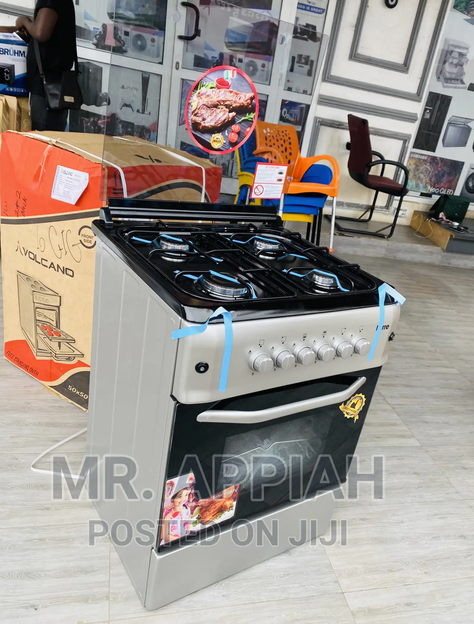 Fabulous Ferre 60x60 4 Gas Burner With Oven And Grill(Gray)😍