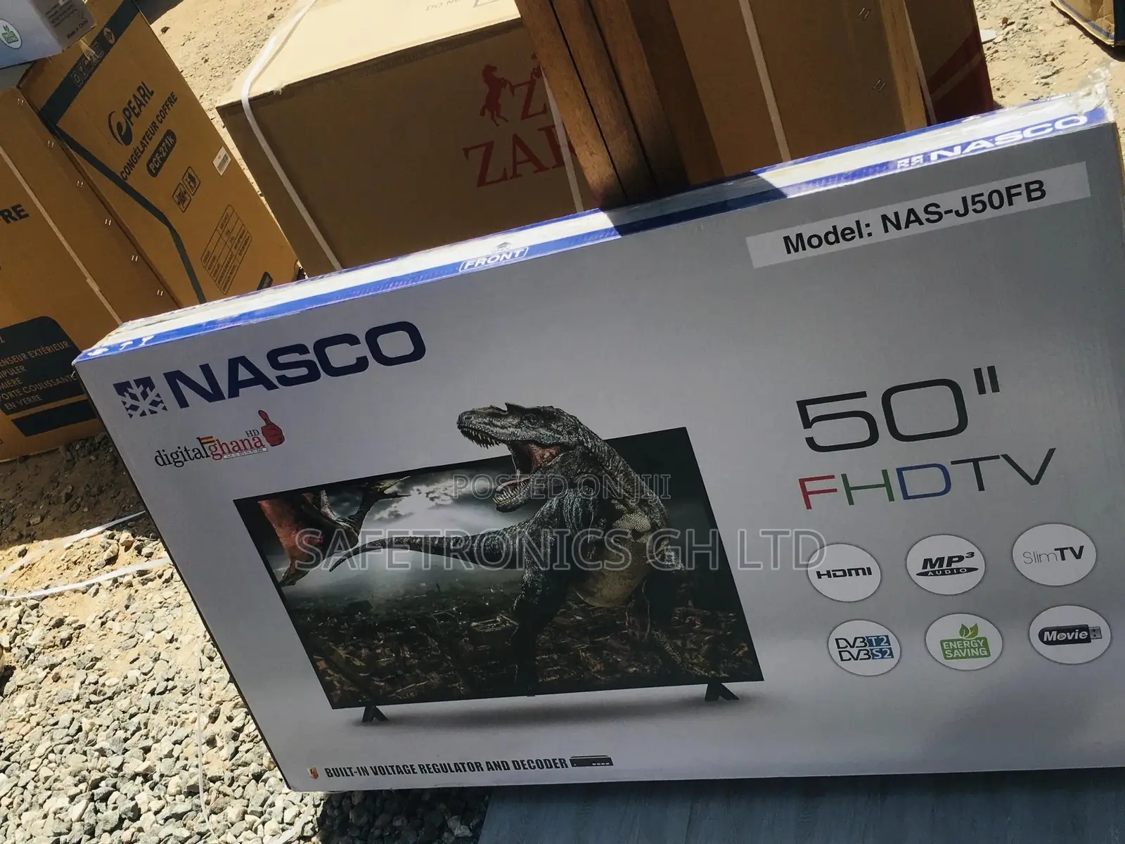 Digital Satellite 50 Inches LED Black Glossy Nasco Tv 