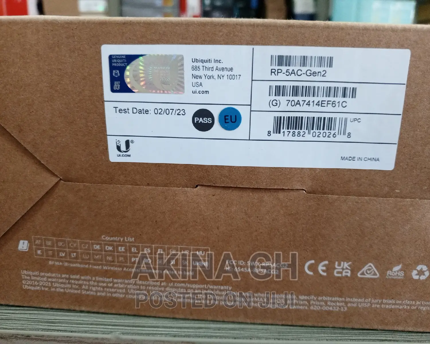 Ubiquiti Airmax Rocket Prism 5ghz Radio Rp-5ac-Gen2