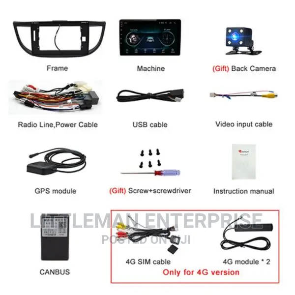 Honda CRV 2013 – 2016 Multimedia Player Android +FREE CAMERA