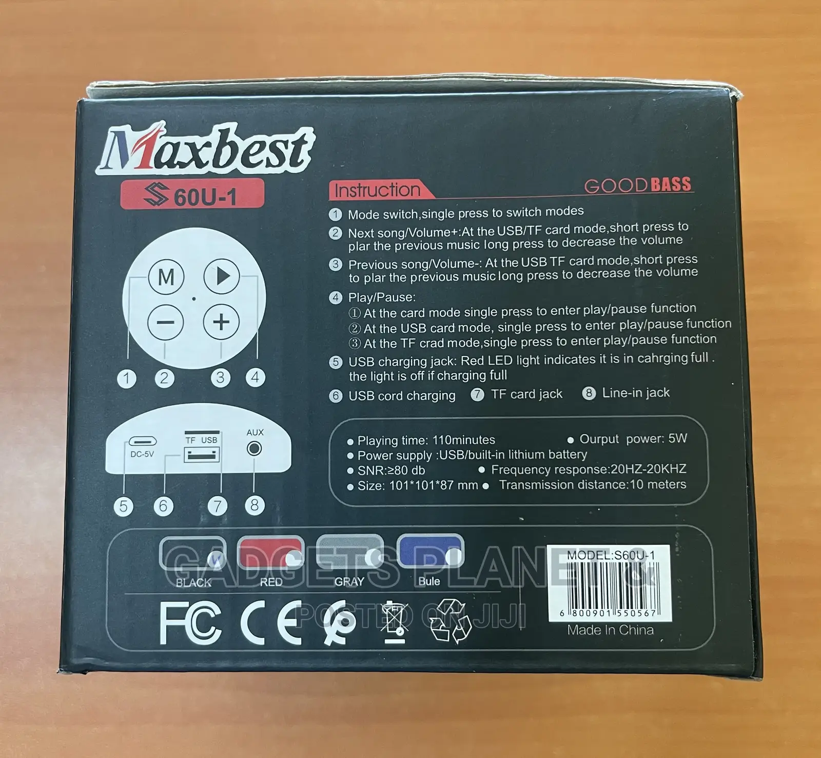 Maxbest Deep Base Mini Bluetooth Speaker With FM - S60u-1